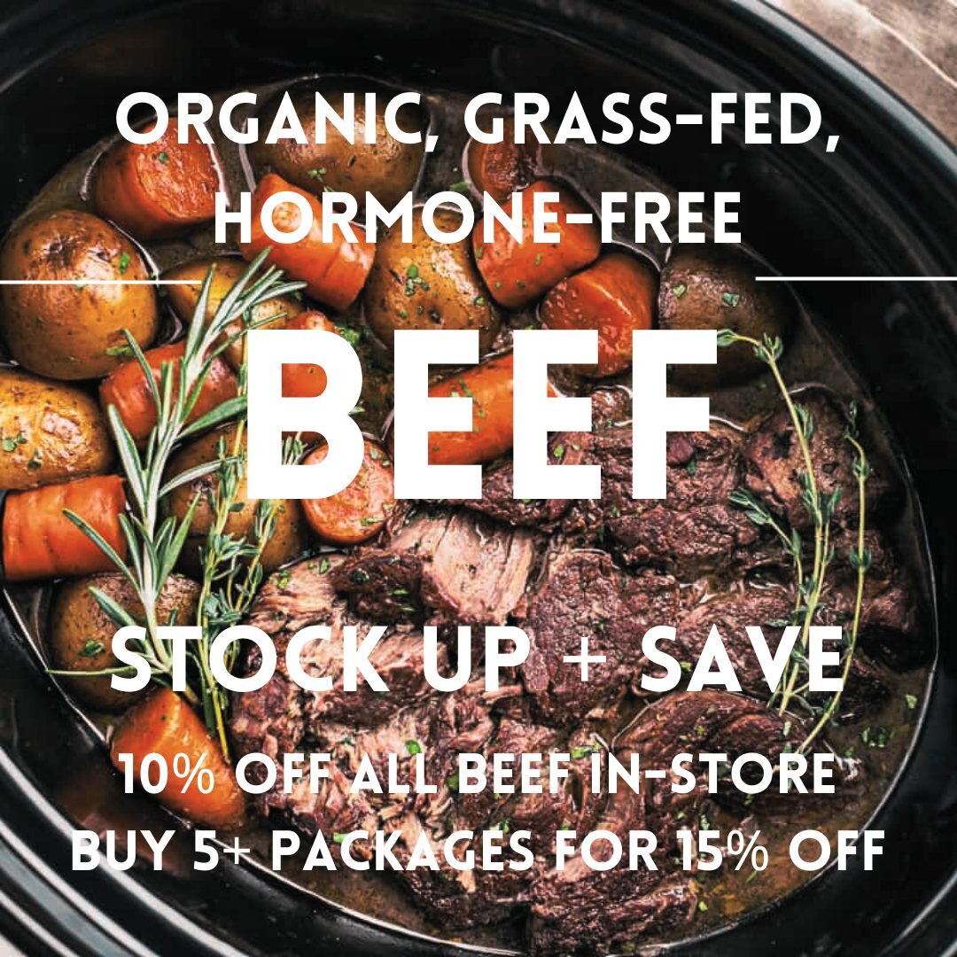 Beef is on Sale in November! All beef from the freezer is 10% off while supplies last. Stock Up + Save: Buy 5 or more packages for 15% off!

Farm Stand Hours for November:
12-6pm Friday
9am-3pm Saturday
Open Tuesday + Wednesday November 21-22, 12-6pm