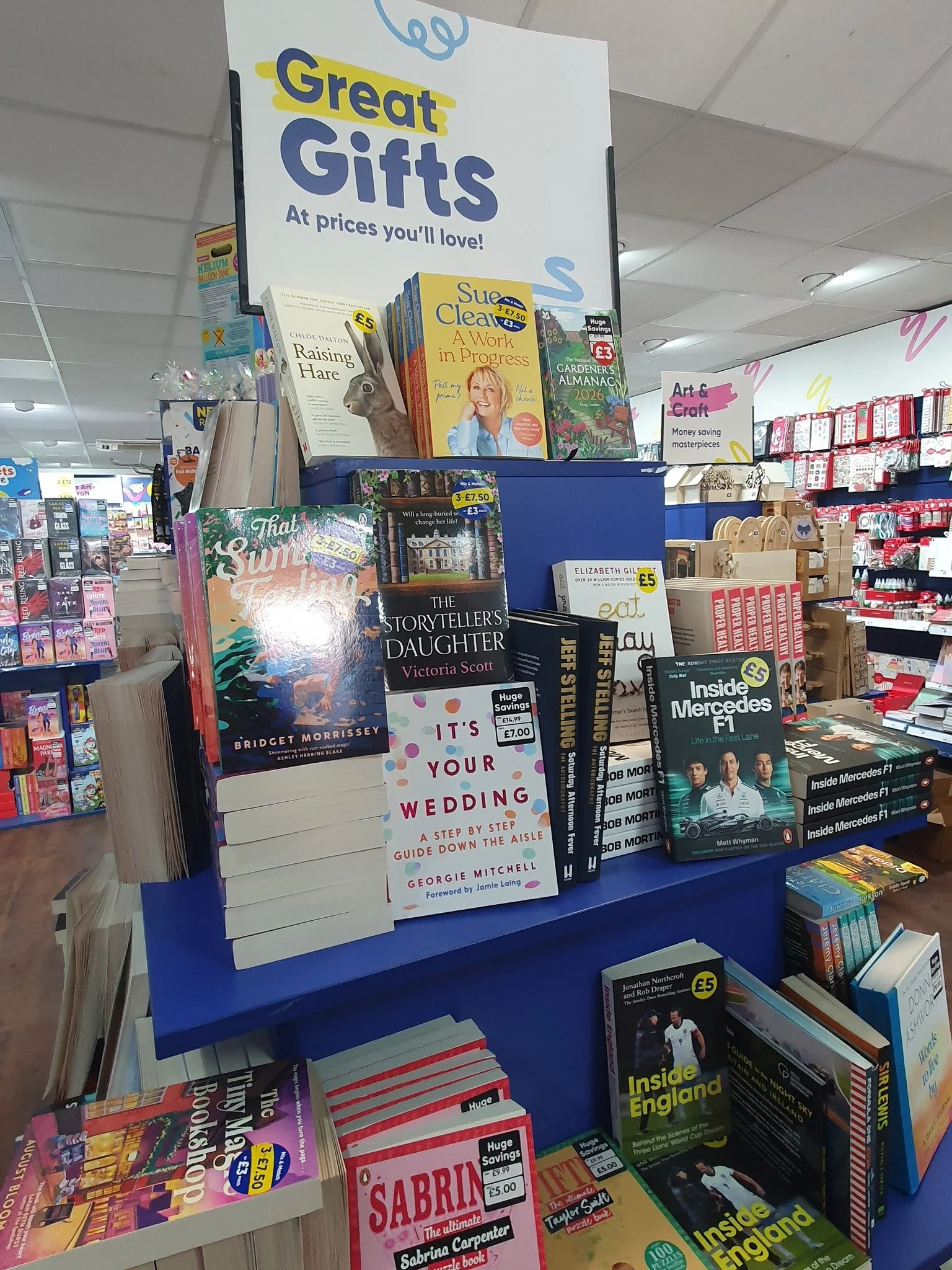My daughter went out shopping with a friend in a nearby town this week and came back with this picture of The Storyteller's Daughter on display at The Works. She was very proud to see it, and so am I.
It's sold nearly 100,000 copies so far. Quite som