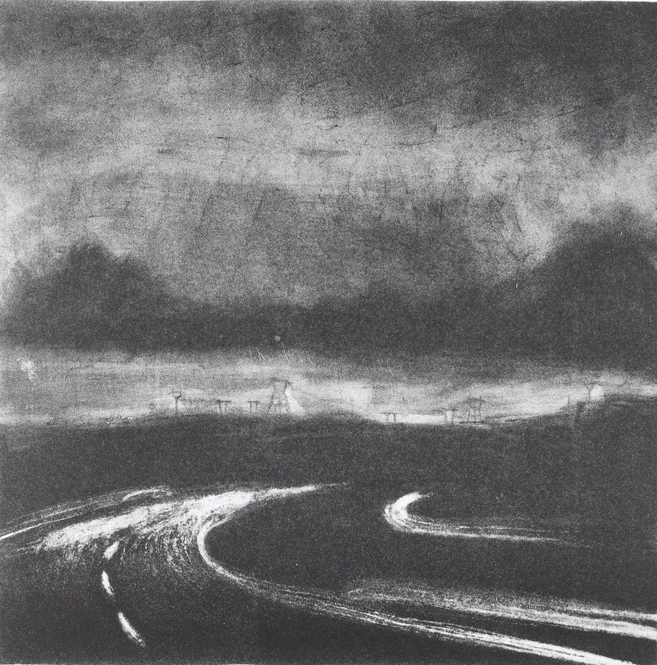 Road (2022), 25cm x 25cm, Lithograph