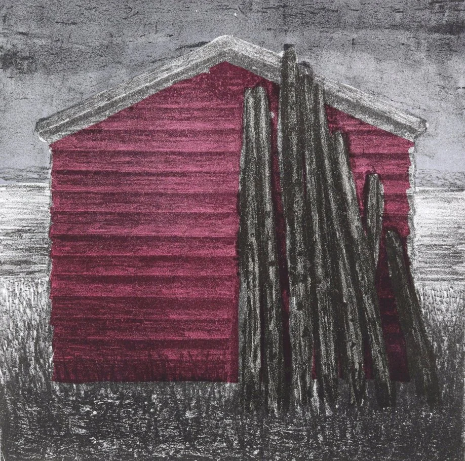 Shed (2022), 30cm x 30cm, Lithograph