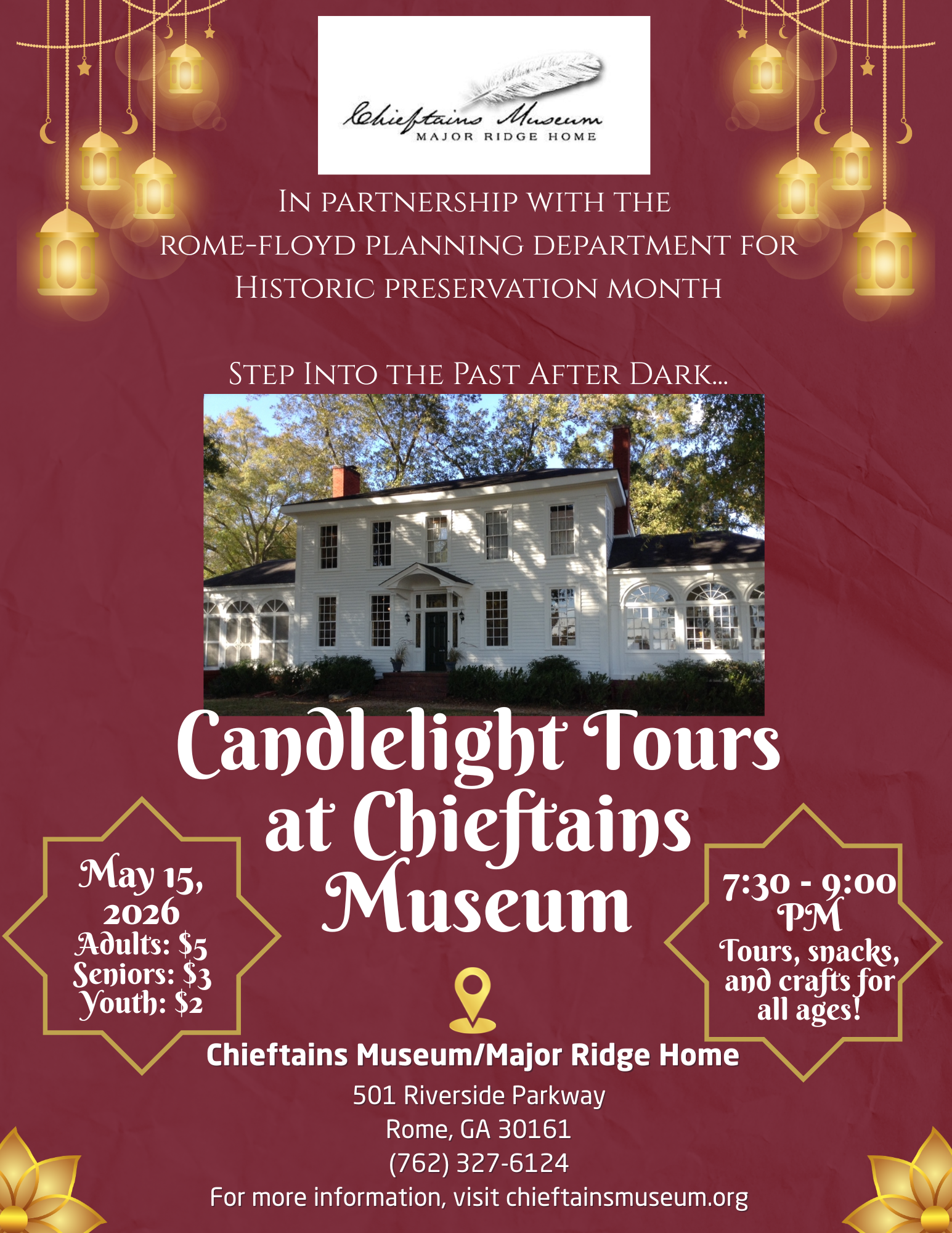 Candlelight Tours for Historic Preservation Month