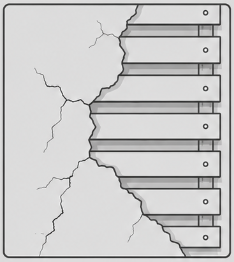 Illustration demonstrating plaster and wood or metal lath in a square shape