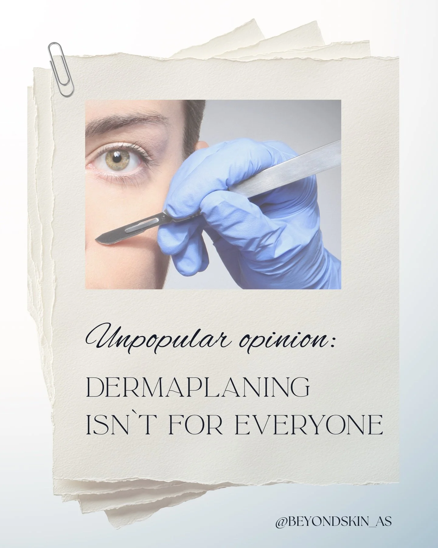 Unpopular opinion&hellip; but it needs to be said. ⬇️

Dermaplaning is one of the most requested treatments right now because of the &ldquo;glass skin&rdquo; effect everyone wants &mdash; especially for makeup.

But here is the part many people don&r