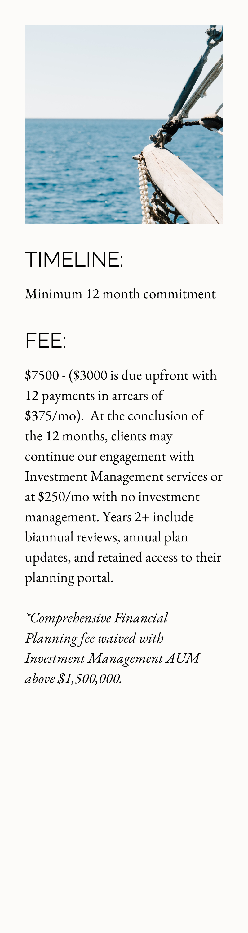 Imagine Financial Services Comprehensive Financial Planning cost