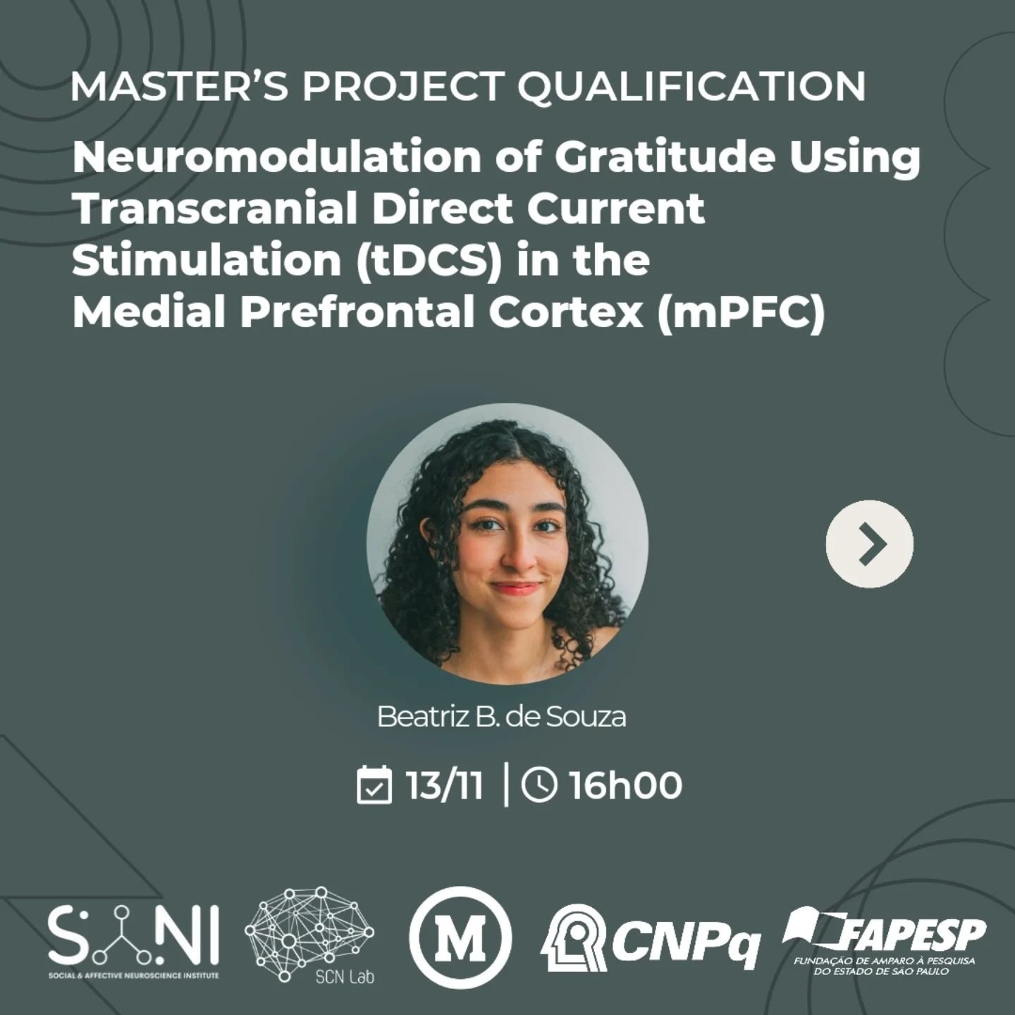Upcoming Master&rsquo;s Qualification: Beatriz de Souza 🌱 

As part of Rethinking the Future II, join us for Beatriz de Souza&rsquo;s Master&rsquo;s qualification presentation on November 13th!

Beatriz&rsquo;s project delves into the neurobiology o