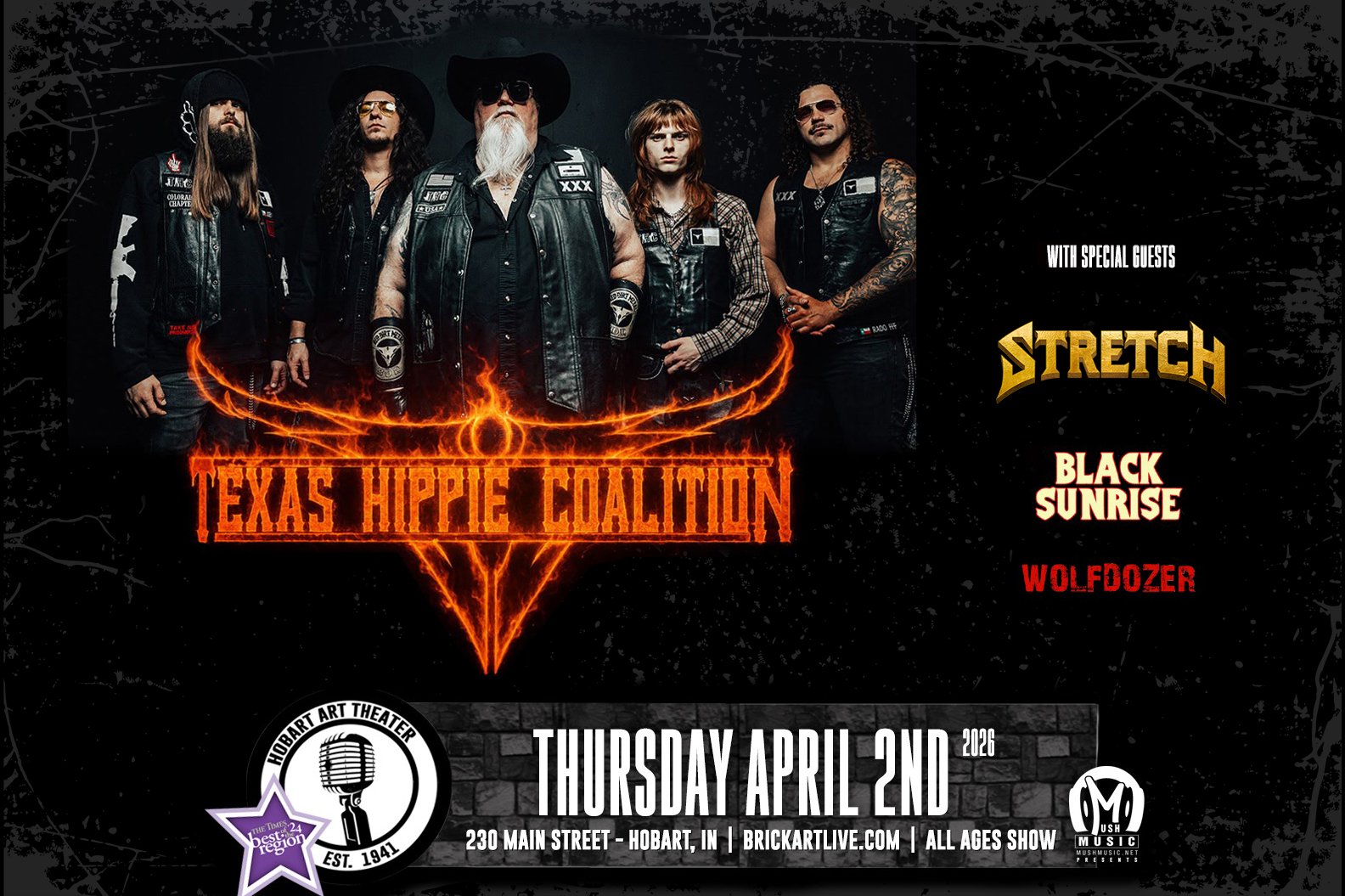 Texas Hippie Coalition, STRETCH, Black Sunrise, Wolfdozer