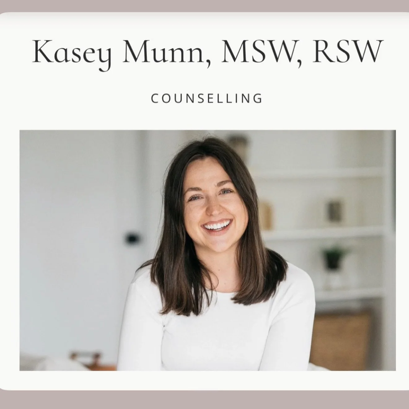Welcome Back Kasey! 🩷 We are pleased to announce that MSW, RSW Kasey Munn is returning from maternity leave and booking in - person appointments at Byron Village, and online appointments this month! 

Please email info@rebirthwellness.ca if you are 