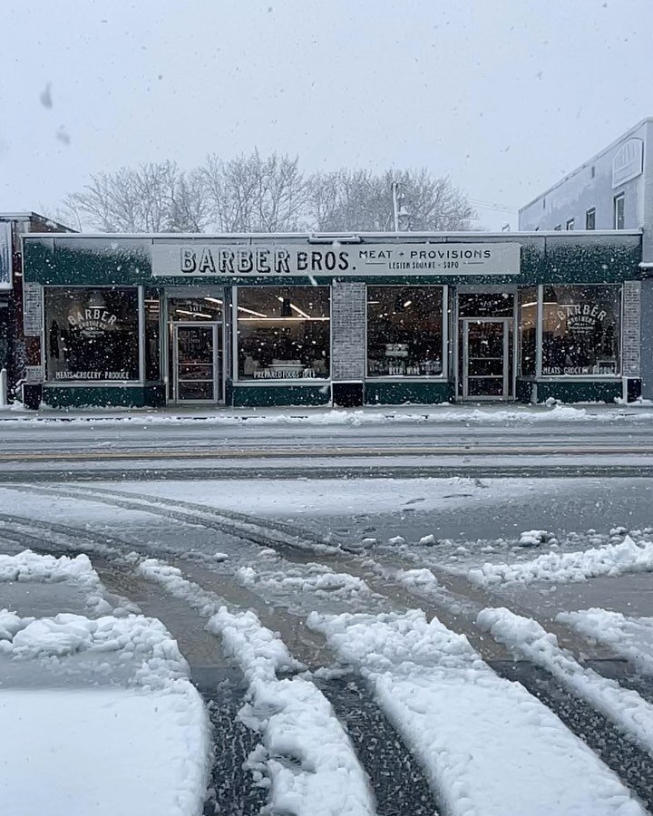 Open today! Normal hours, 9am - 7pm.

Fresh meatballs, sandwiches, steaks, soups, chicken, whatever you need! 

Drive safe!