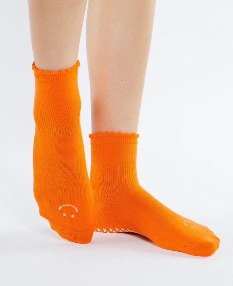 Pilates Socks with Small-Medium C-black/Orange/Yellow/Khaki/Green