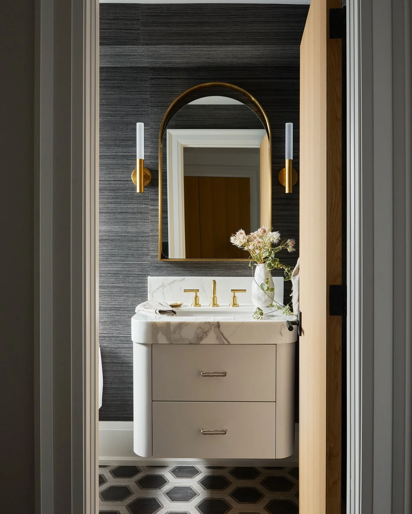 Love a pretty powder room 

Designed by me @debra_salmoni