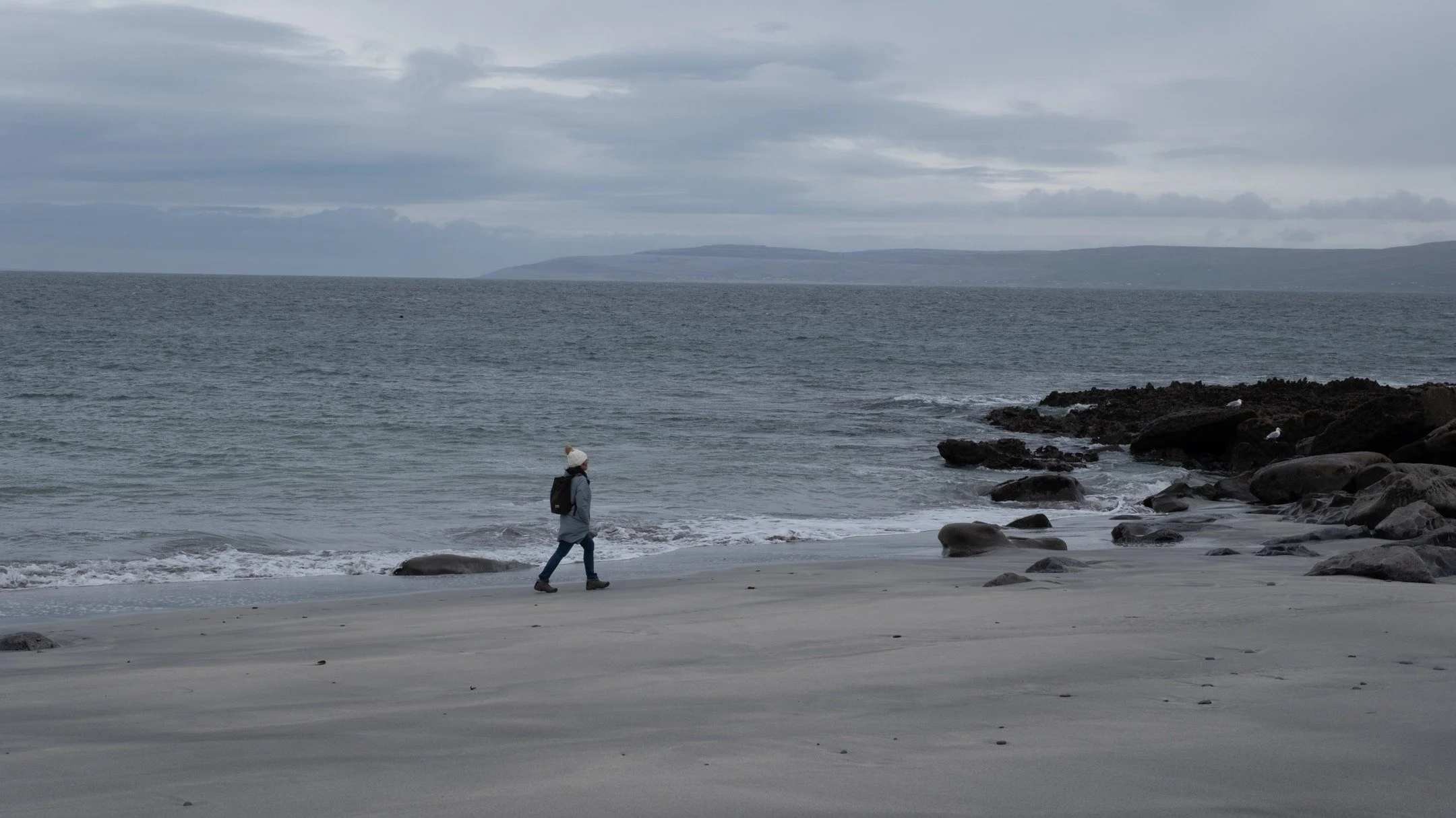 @madsjphotography took this amazing photo of me walking the Galway bay shoreline on the tiny island of Inis Oirr in the Aran Islands a couple of weeks ago, while we were trekking around the island, scrambling over stones and fences, down lanes past c
