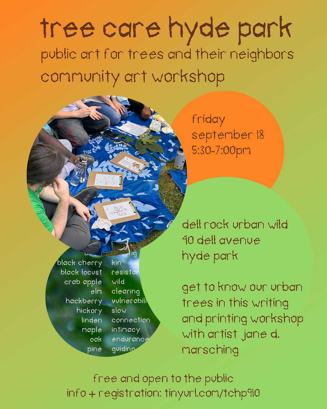 Tree Care Community Art Workshop at Dell Rock Urban Wild