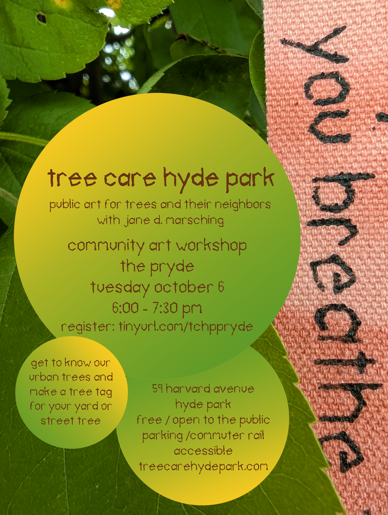 Tree Care Hyde Park Community Art Workshop at The Pryde