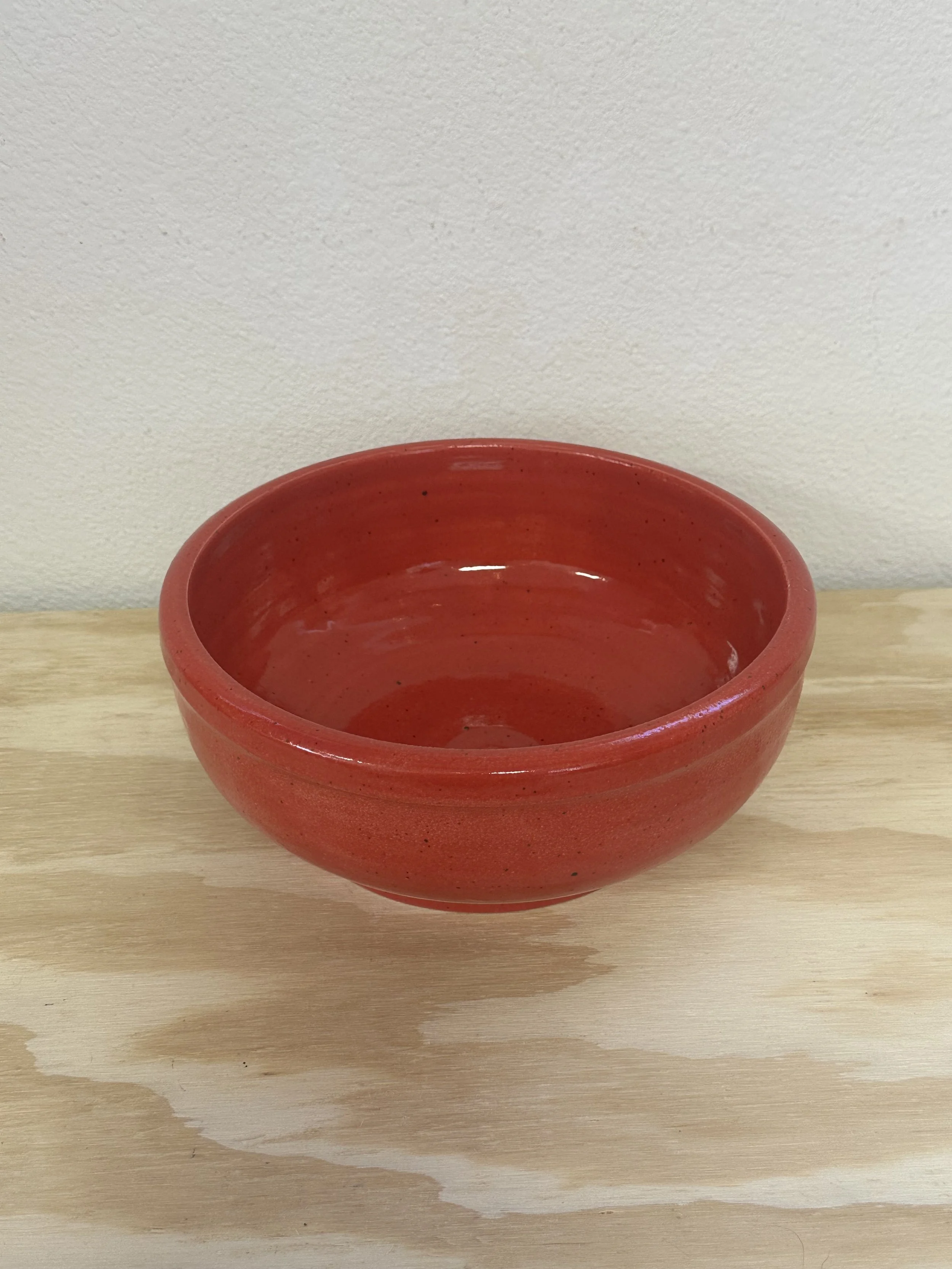 big red shiny bowl