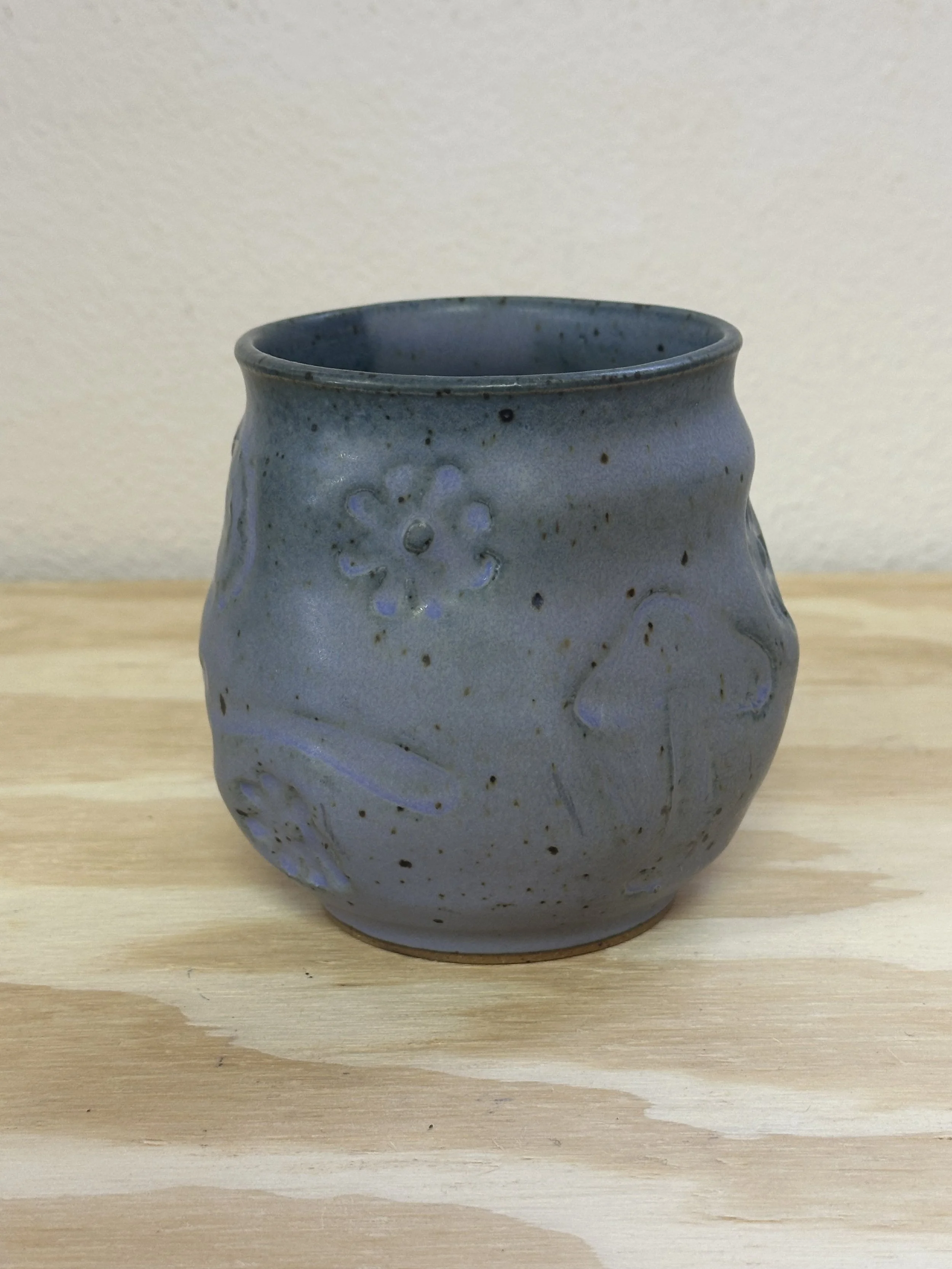 lavender mushroom and flowers vase