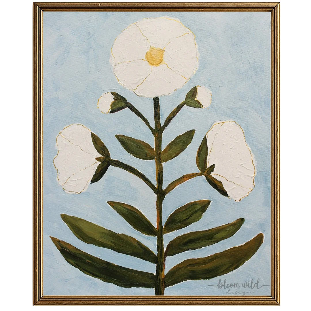 Fine Art Giclee Print in the Etsy Shop:
Bring warmth and charm to your space with Jaipur Botanical in Blush &mdash; a fine art gicl&eacute;e print made from my original hand-painted floral artwork. Inspired by vintage botanicals and the soft colors o