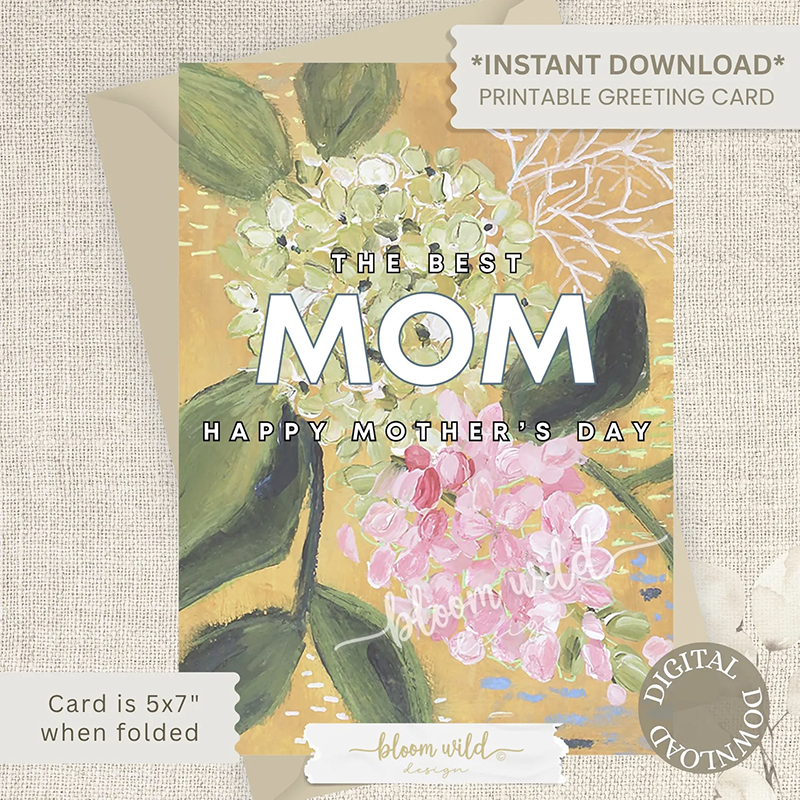 Best Mom Mother's Day Card,  (Digital Download)