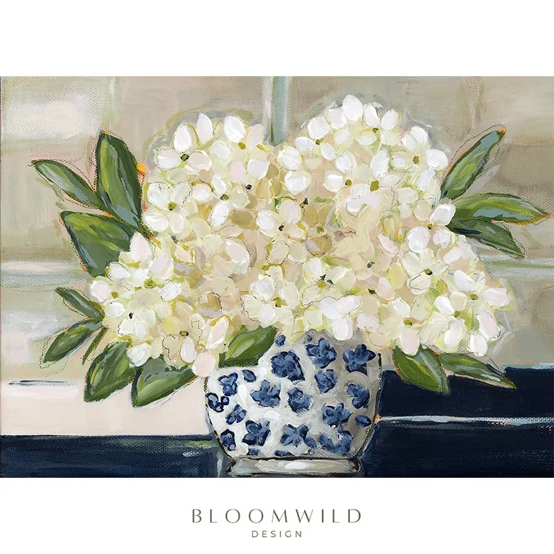 Hydrangea Chinoiserie 9x12