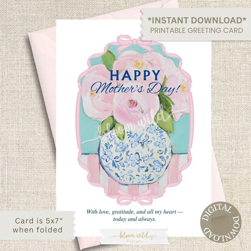 Maisie Floral Mother's Day Card,  (Digital Download)