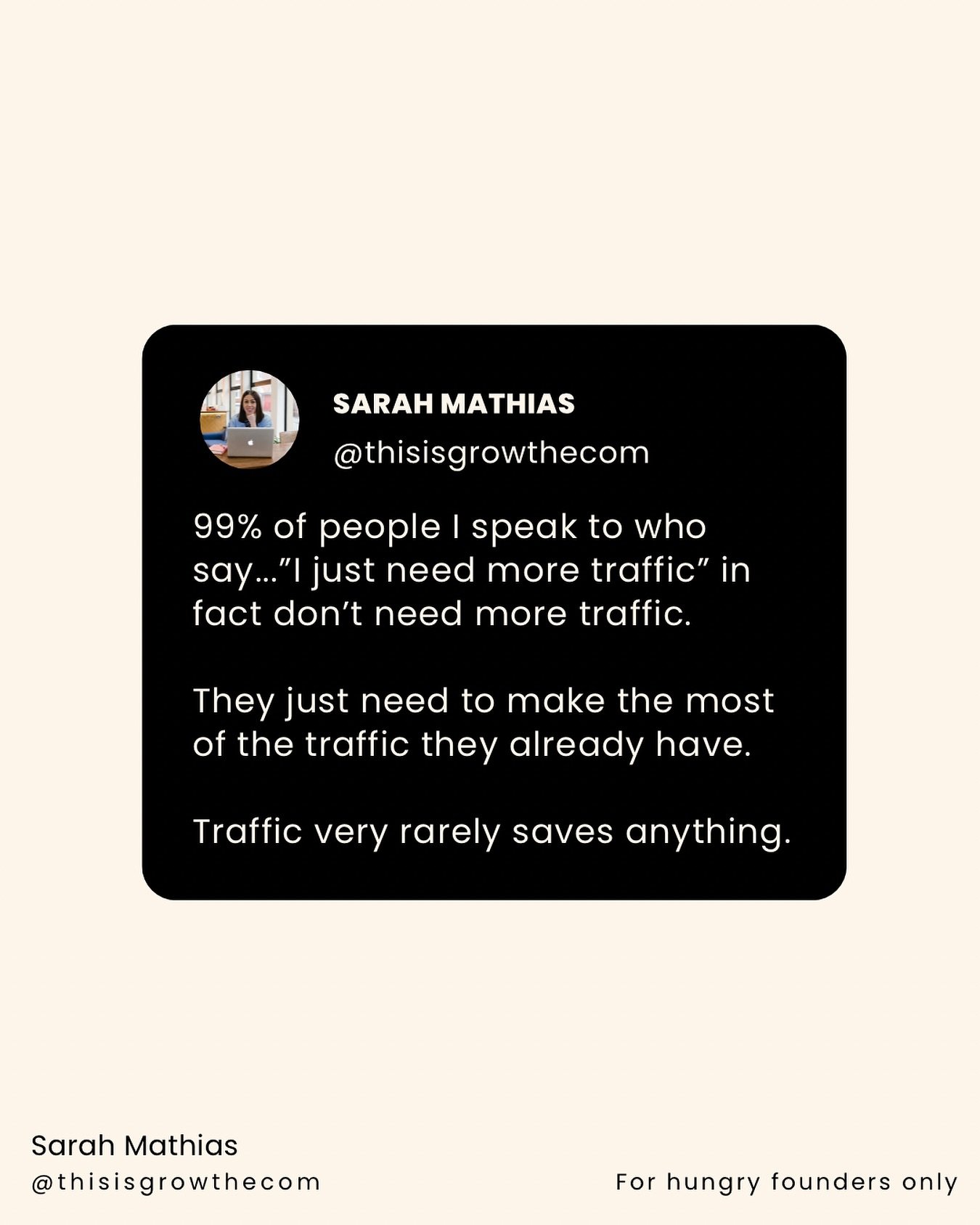 &ldquo;How can I get more people to my website?&rdquo;

This is one of the top questions I hear and I always answer it the same way&hellip;

Let&rsquo;s see how your current traffic is performing. Let&rsquo;s see how you&rsquo;re capturing your curre