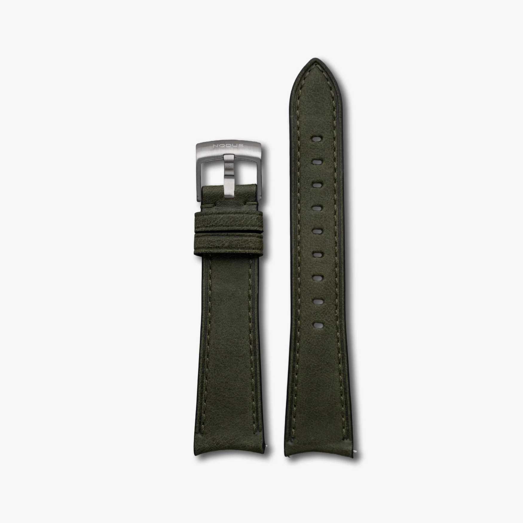 Olive German Leather Strap - 20mm