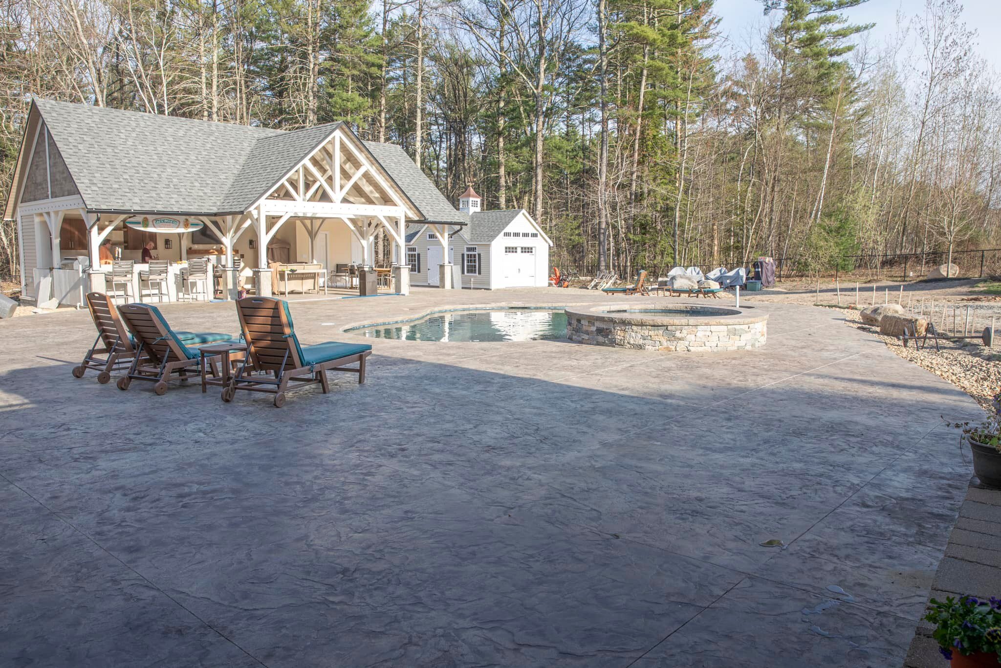 Snyder pool deck project 
 from last year 
Roman slate stamp 
Photo cred: lieselclark photography