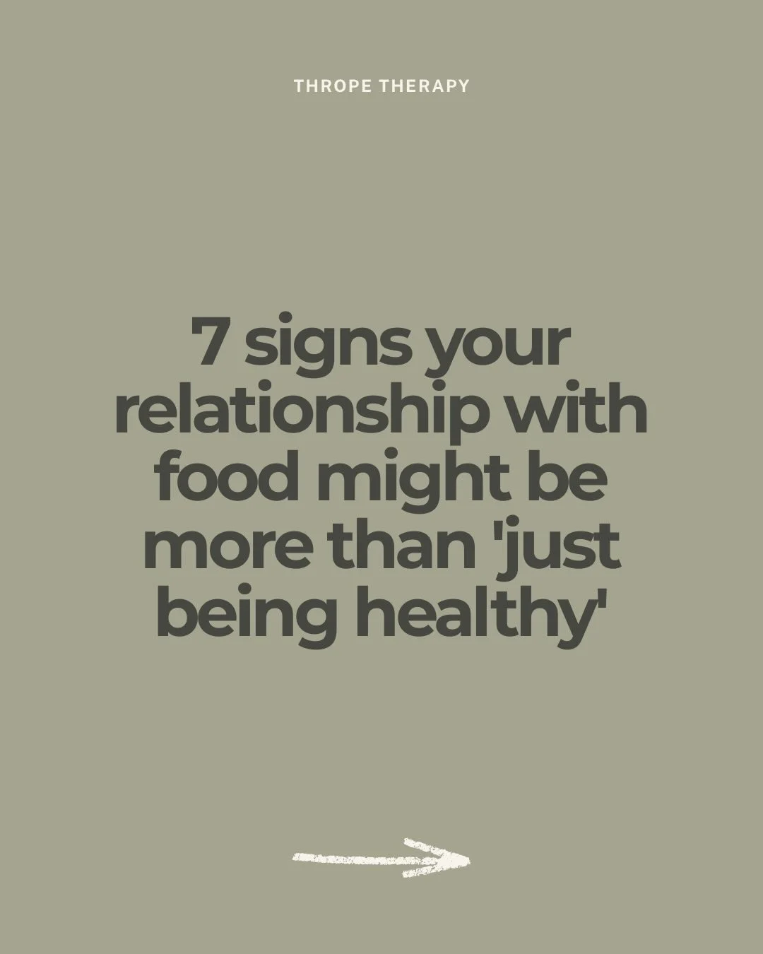 7 signs your relationship with food might be more than just being healthy&hellip;

Diet culture has normalized these so much, that most people carry them for years without realizing the weight of what they are holding. 

Recognition is not a diagnosi