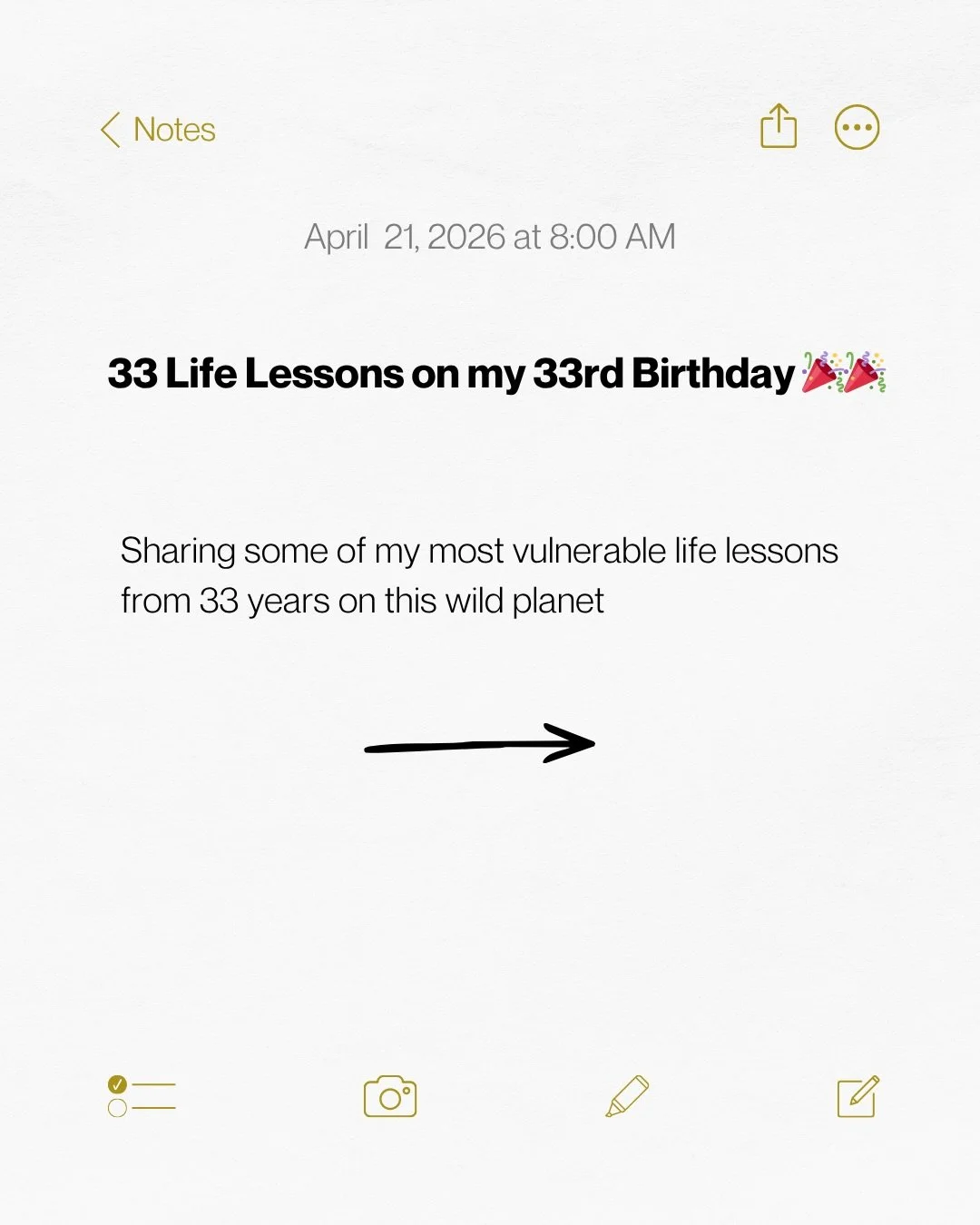 33 today! 🎉🥰

Sharing 33 life lessons in honor of my birthday.

As a kid I always loved the number 3 so 33 feels extra special.

My soccer and lacrosse jerseys all had #3. 

Birthdays can be celebratory and hard, sending love to anyone sharing a bi