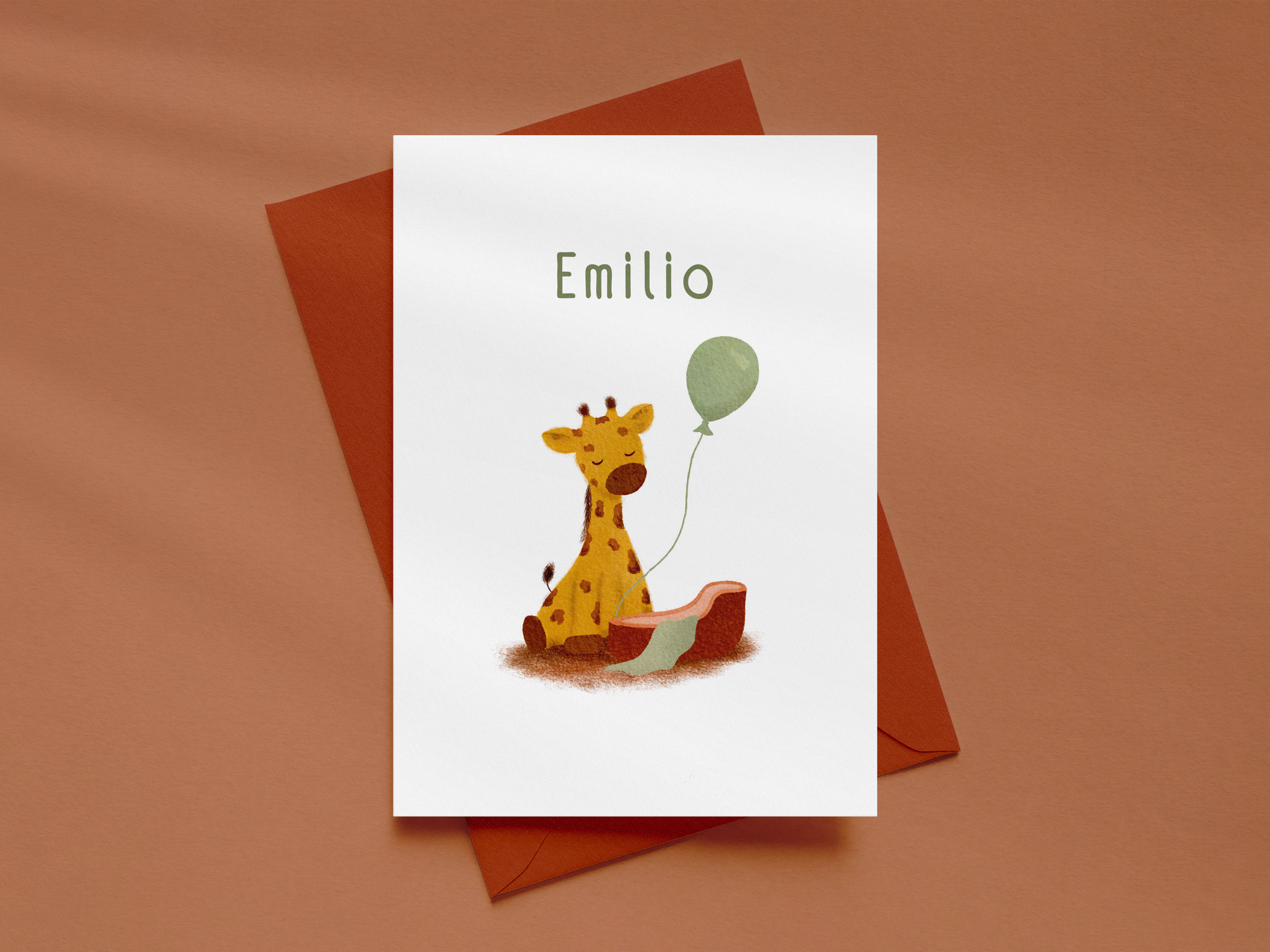 Geboortekaart Emilio giraf