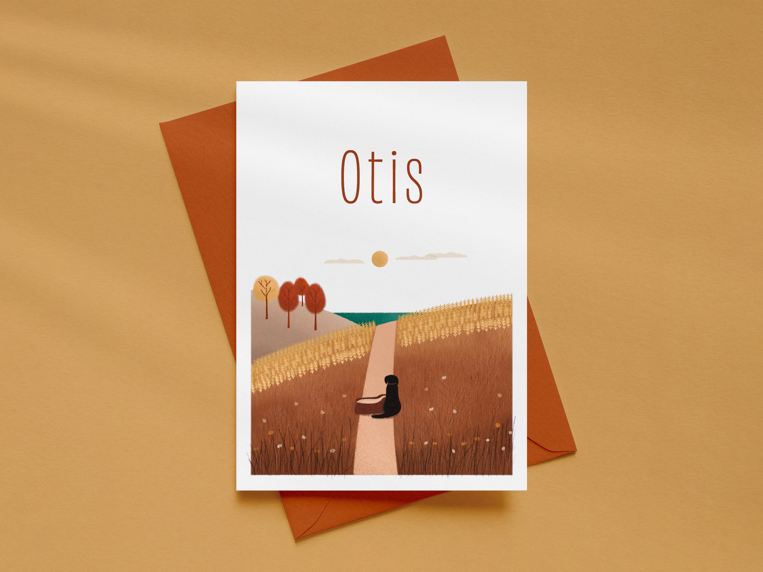 Geboortekaartje op maat voor Otis– illustratie