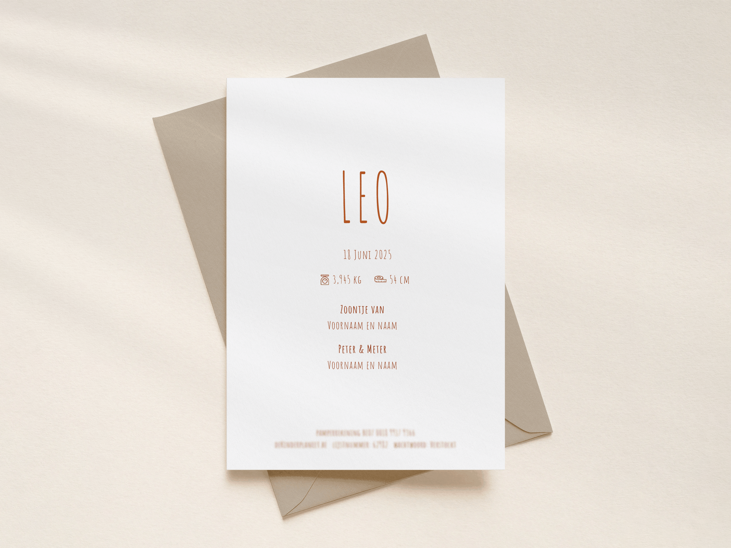 Geboortekaart achterzijde Leo