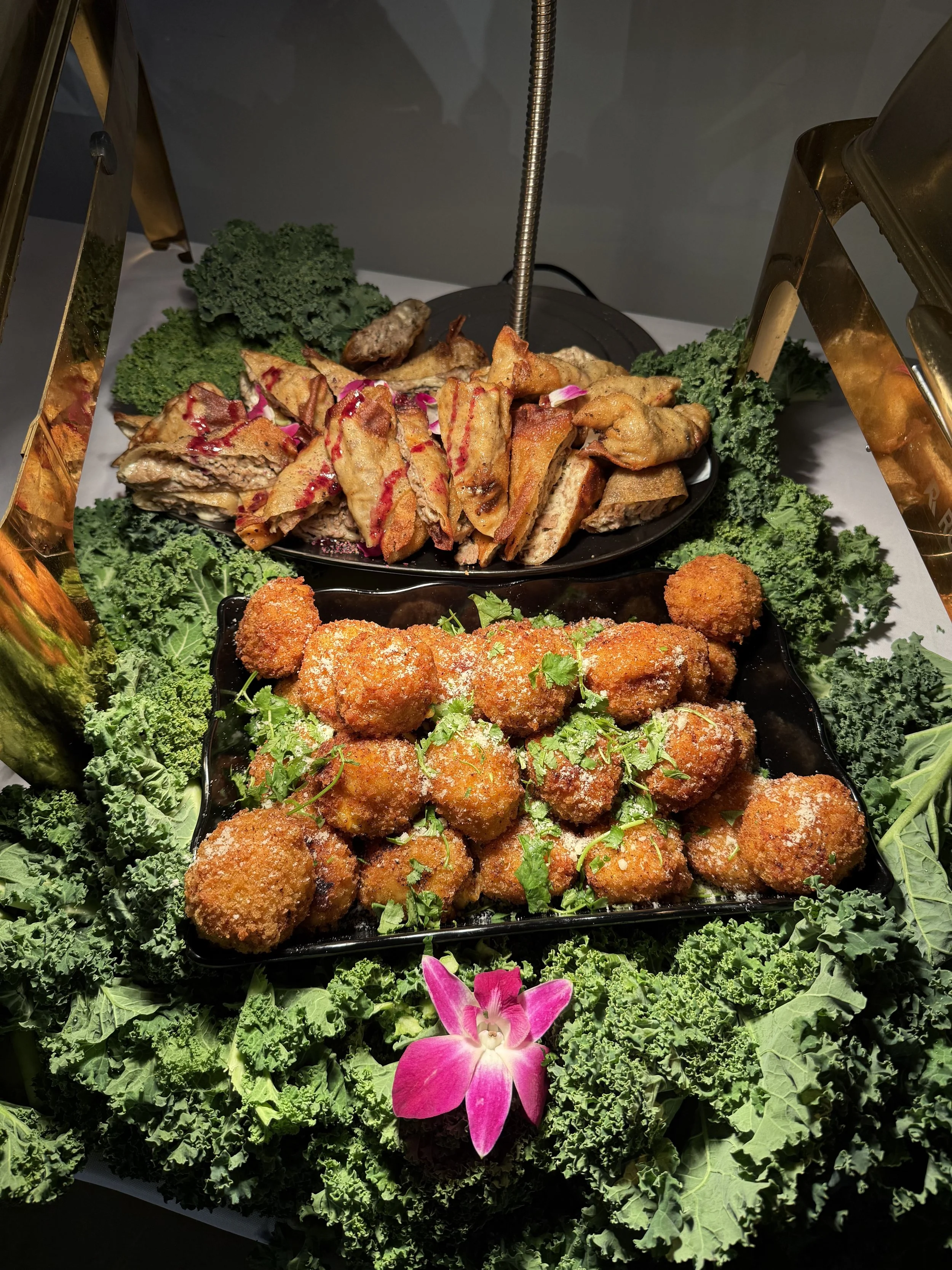 Delicious catering for a U.S. Navy Retirement celebration at Bee Real Event Space located in Portsmouth, VA. 