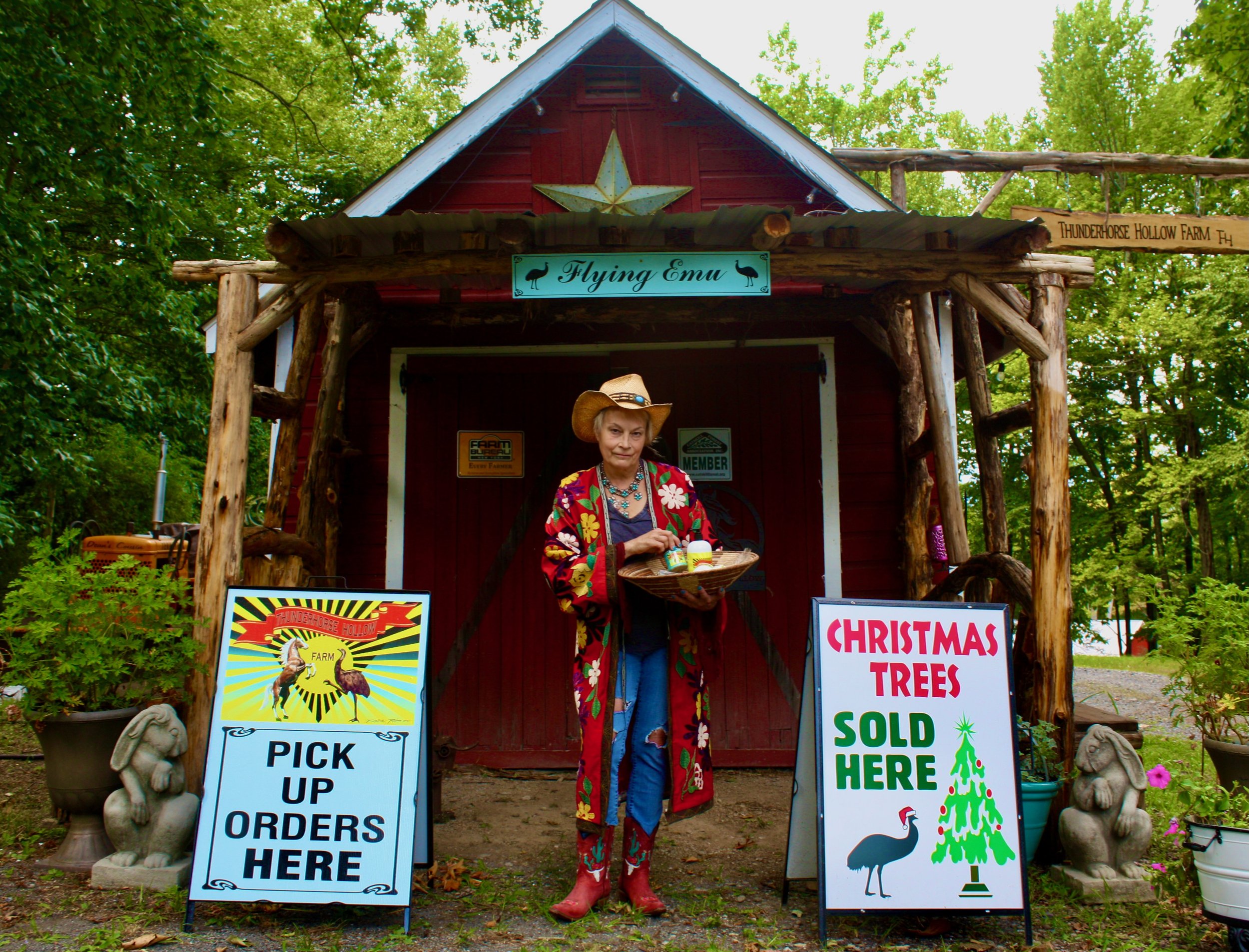 Thunderhorse-Hollow-Farm-flying-Emu-farm-stand-outside.jpg