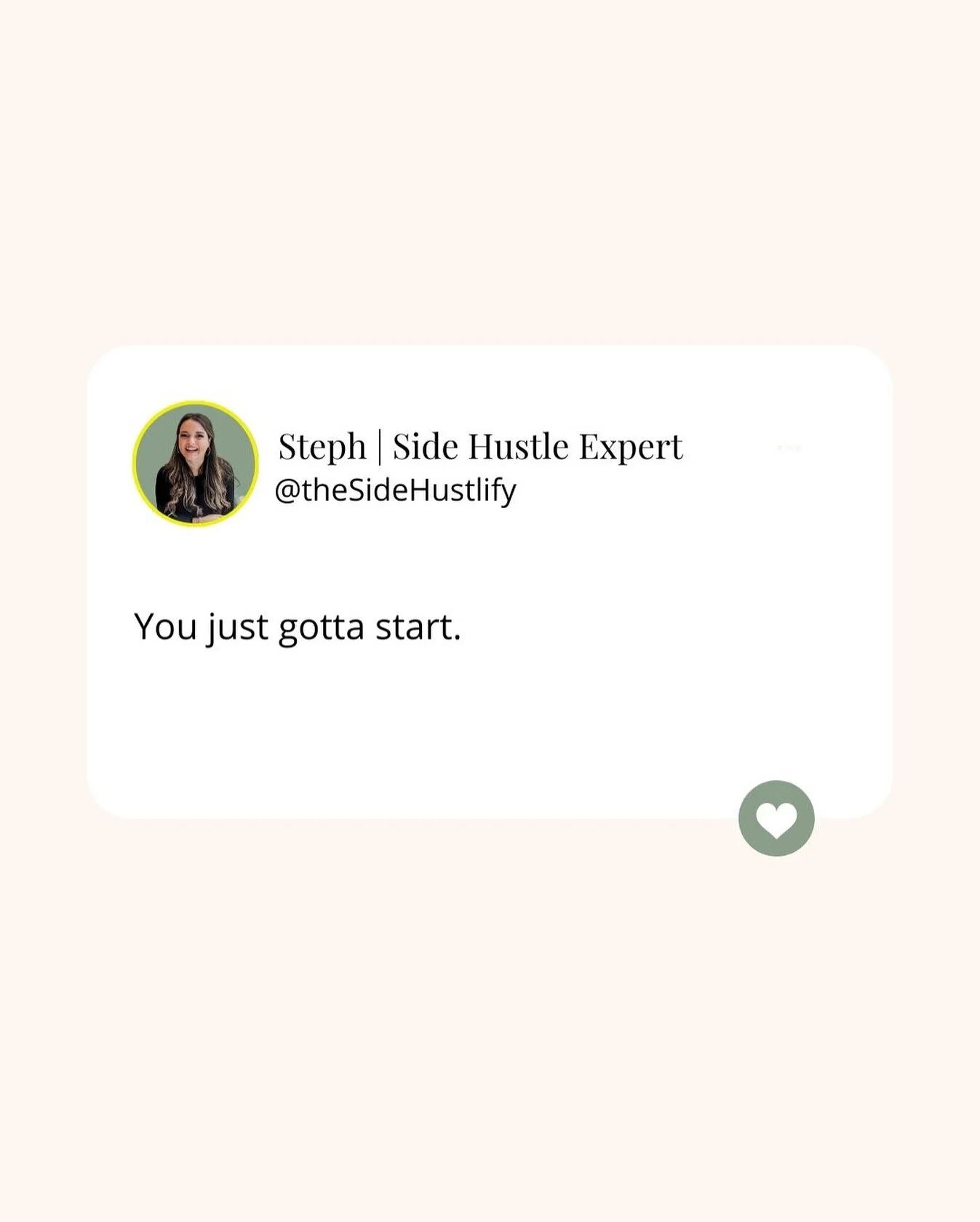 Which would you prefer your future self to feel? Option A: Feeling happy and proud that you started your side hustle when you said you would? orrrrrr Option B: Wishing you had started sooner. 🤷&zwj;♀️ 

Tell me in the comments below! 👇🏼 A or B 

T