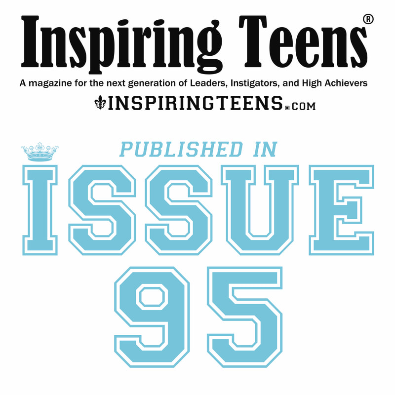 Magazine cover titled "Inspiring Teens" published in 1995, featuring the website inspiringteens.com, with light blue and black text on a white background.