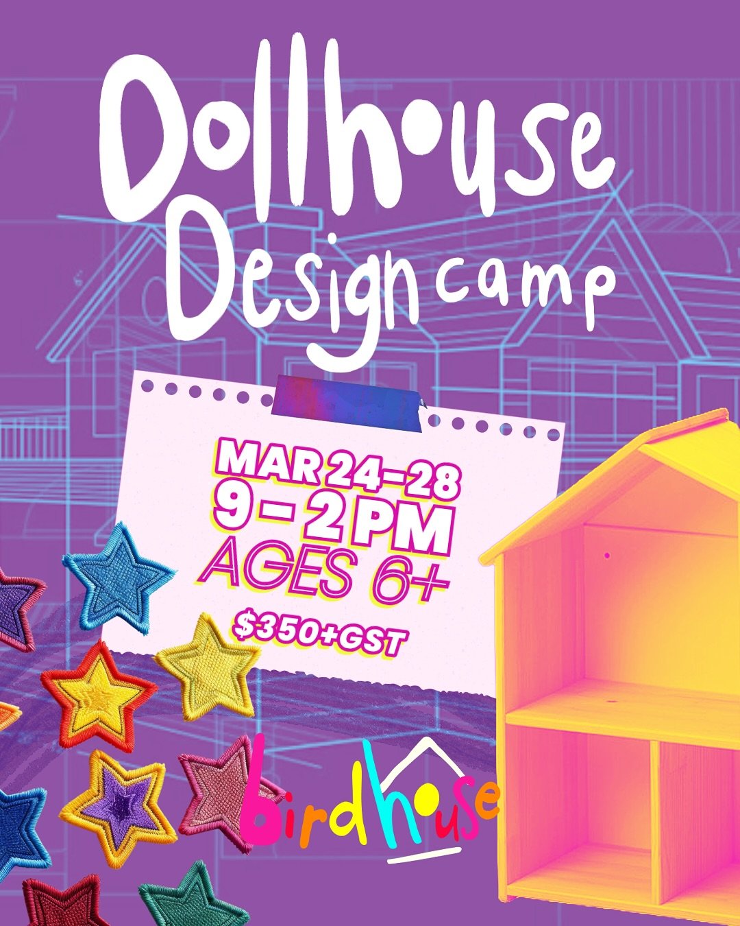 DOLLHOUSE DISIGN CAMP @ Birdhouse Creative Studio 🌈

Design, decorate, and take home your dream dollhouse!&rdquo; 🏡✨

Sign up today! Spaces are limited&mdash;reserve your spot now! 🎨🛋️

Link in bio to book!