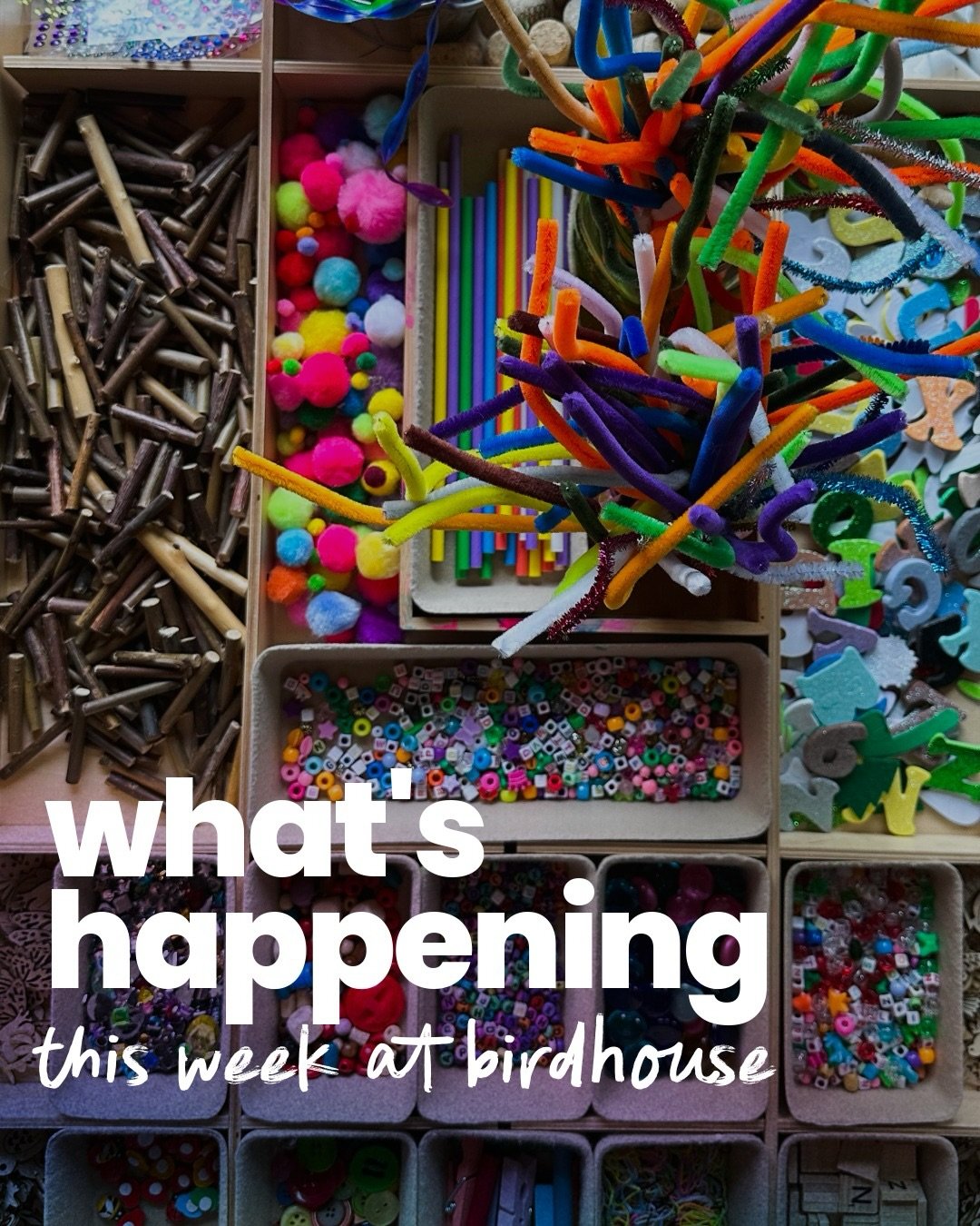 A very busy little week at Birdhouse 💥
🎉 Noon-Year&rsquo;s Eve Bash 🪩✨2nd time added! 
🎂 New birthday party themes drop
📅 Winter session registration opens
🎨 Open Studio Saturday