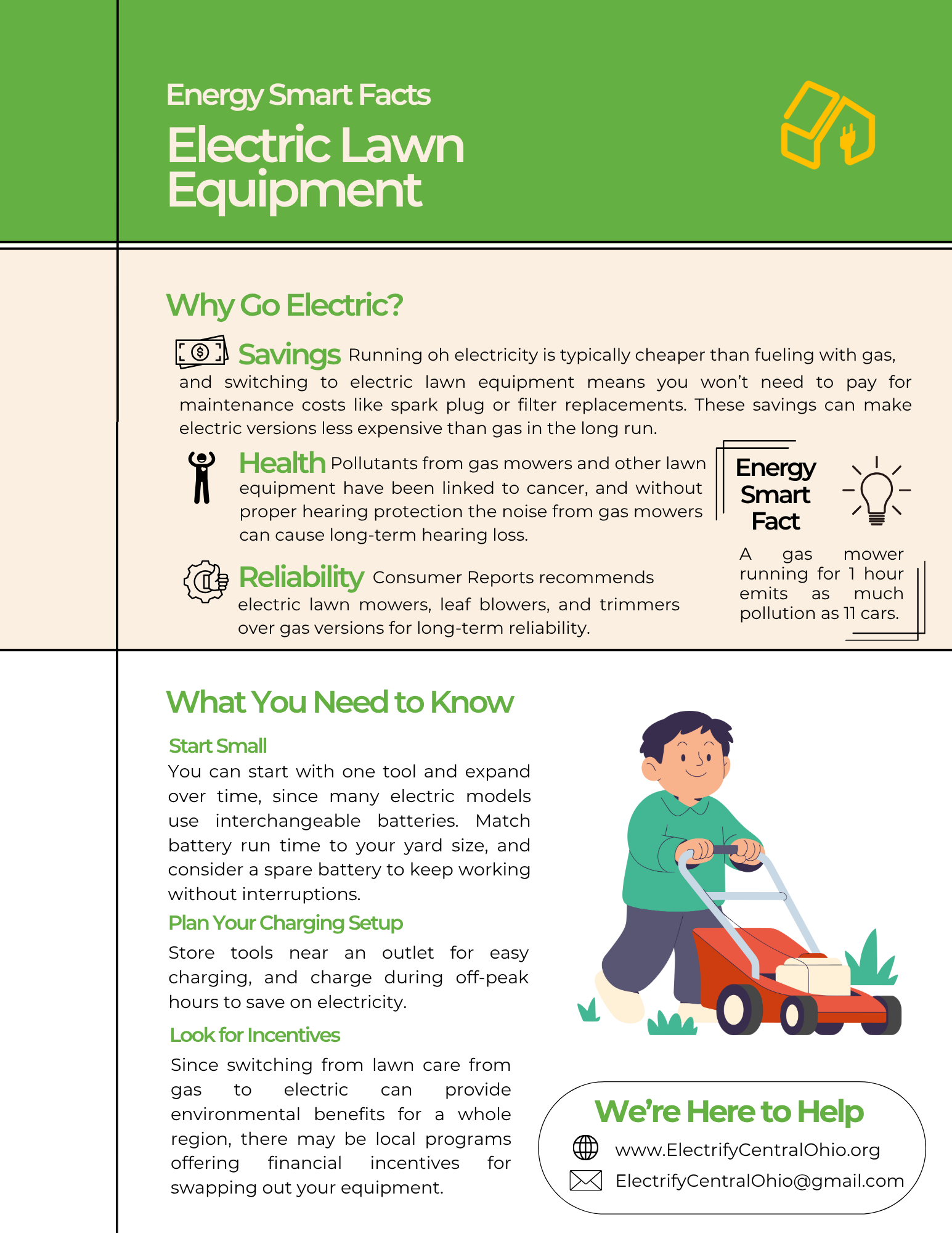 Electric Lawn Equipment Fact Sheet