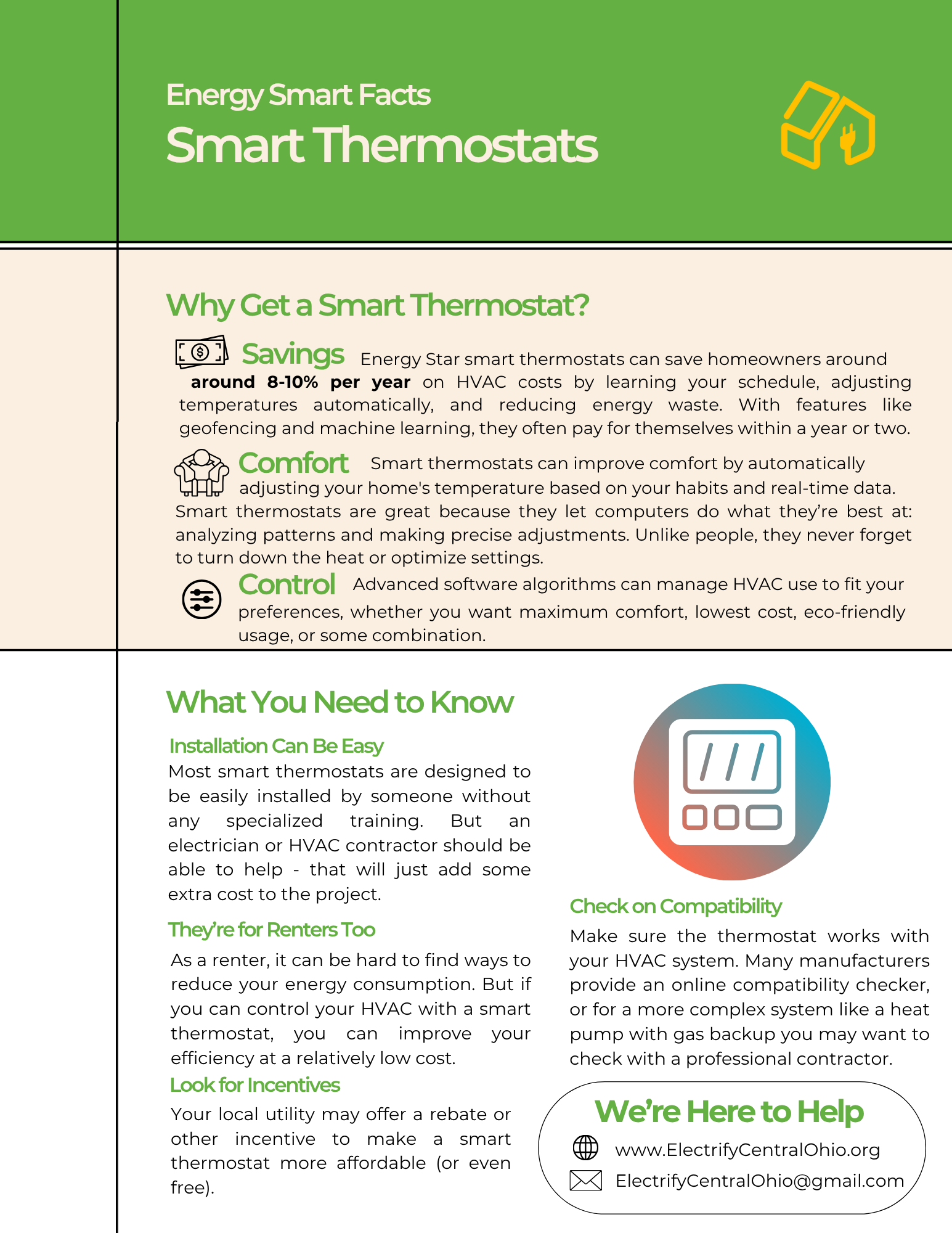 Smart Thermostat Fact Sheet