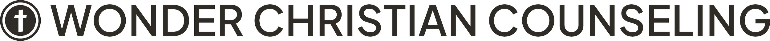 The logo includes a cross symbol followed by the text 'WONDER CHRISTIAN COUNSELING' in black capital letters.