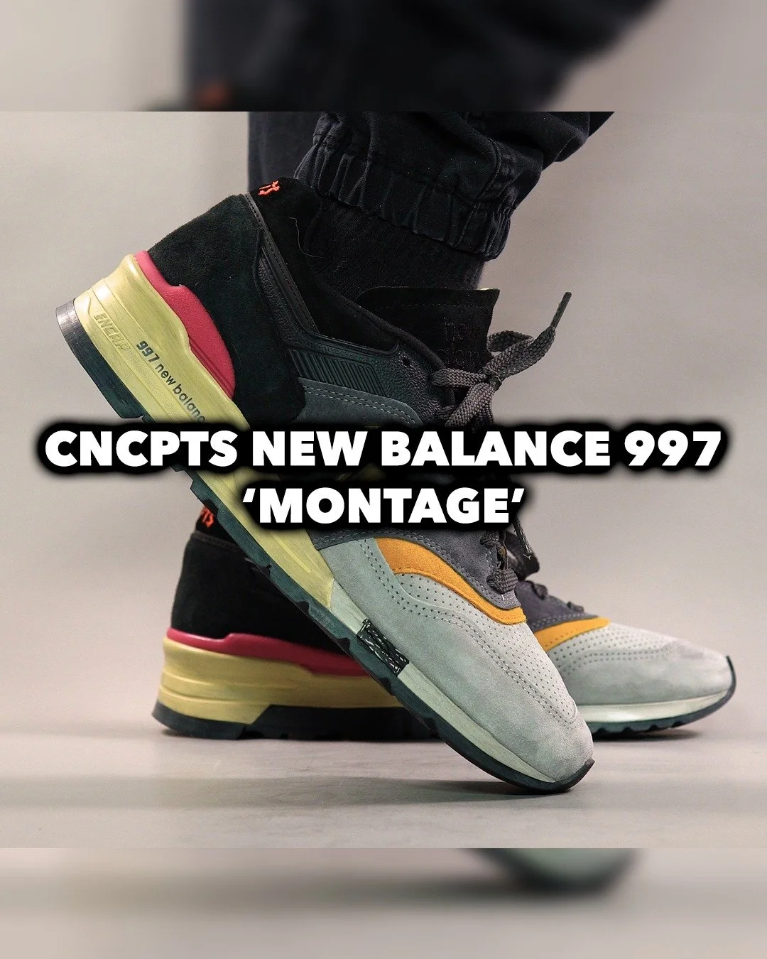 CNCPTS took a different turn for their latest New Balance 997 collaboration with the 'Montage' colorway, taking inspiration from 90s punk rock and grunge. Full review coming soon. #sneakerlover #shoestyle #sneakeraddict
