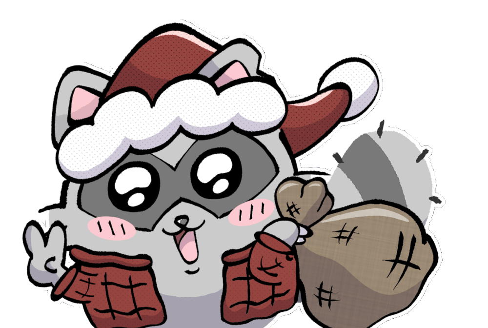 Santa Raccoon Transparent.gif