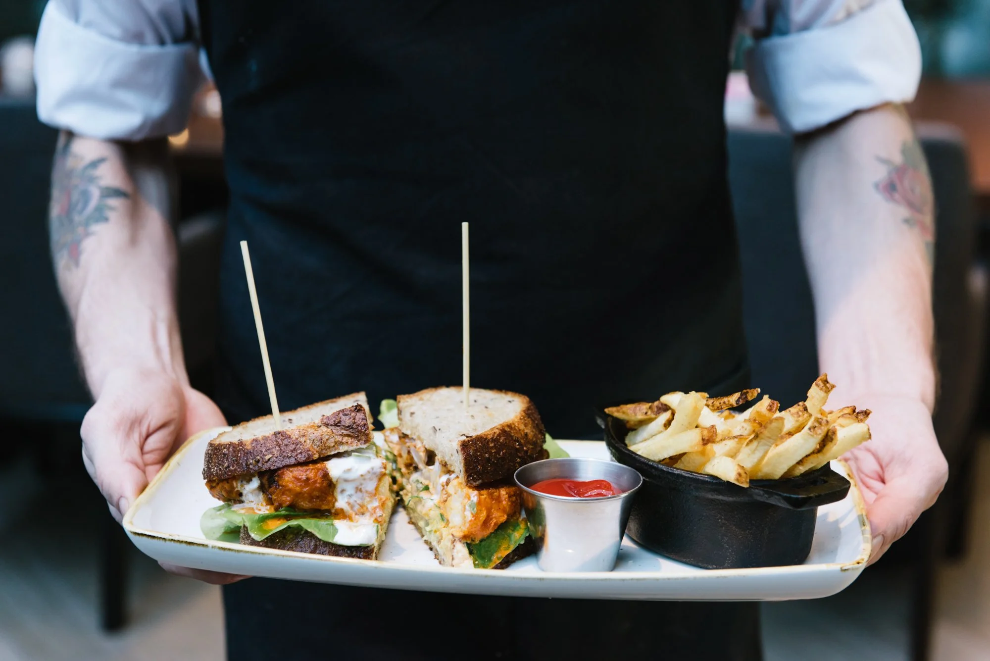 Sandwich and fries