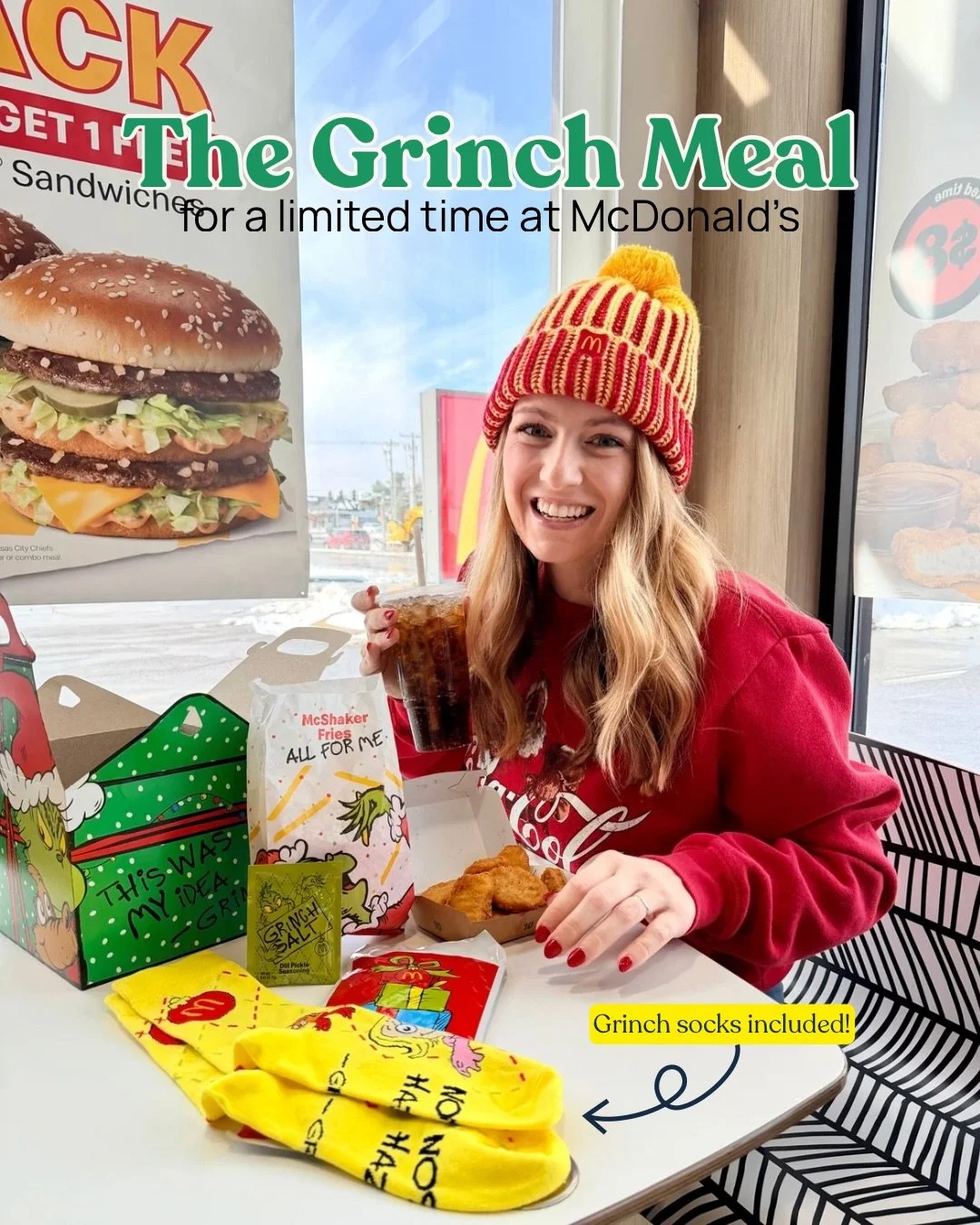 The Grinch has made his way into @mcdonalds.kc with a mischievous new meal! 🥒 Are you a dill pickle fan? Because the Grinch seems to be all about that tangy &amp; salty combo! 

I&rsquo;m raising a couple of pickle lovers and they gave this limited-