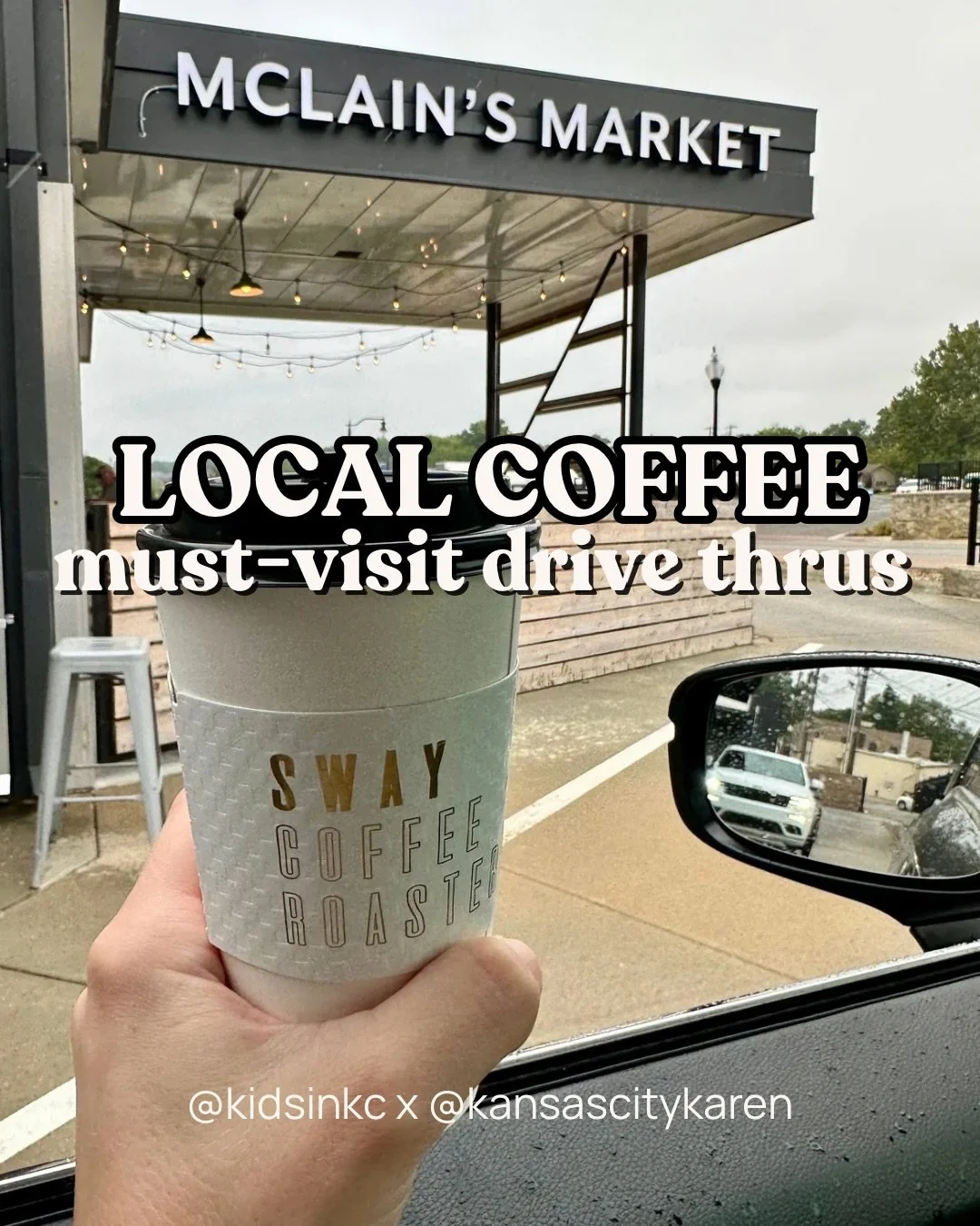Supporting local coffee while still running through the drive thru! It&rsquo;s a win win!

Here are @kansascitykaren and @kidsinkc favorite local drive thru coffee shops in the Kansas City area. 

☕️ @grandcoffee_co 
📍10610 Shawnee Mission Pkwy, Sha
