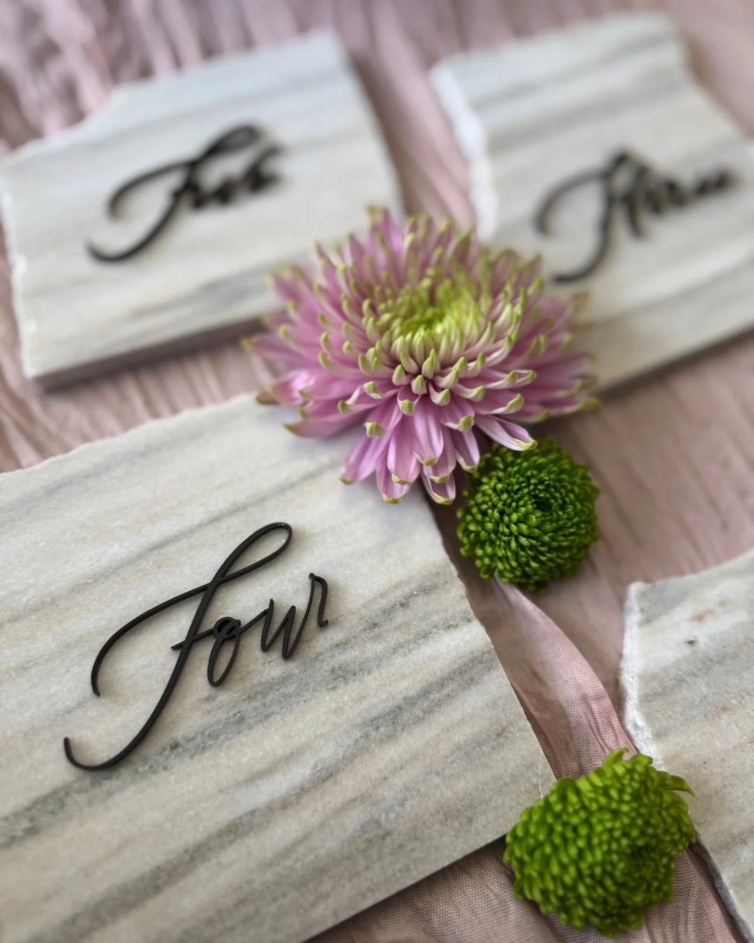 The details matter &mdash; especially on your big day. ✨
These custom engraved marble table numbers add a clean, timeless look to any wedding or event setup. Each piece is unique and made to fit your style, from modern and simple to elegant and class