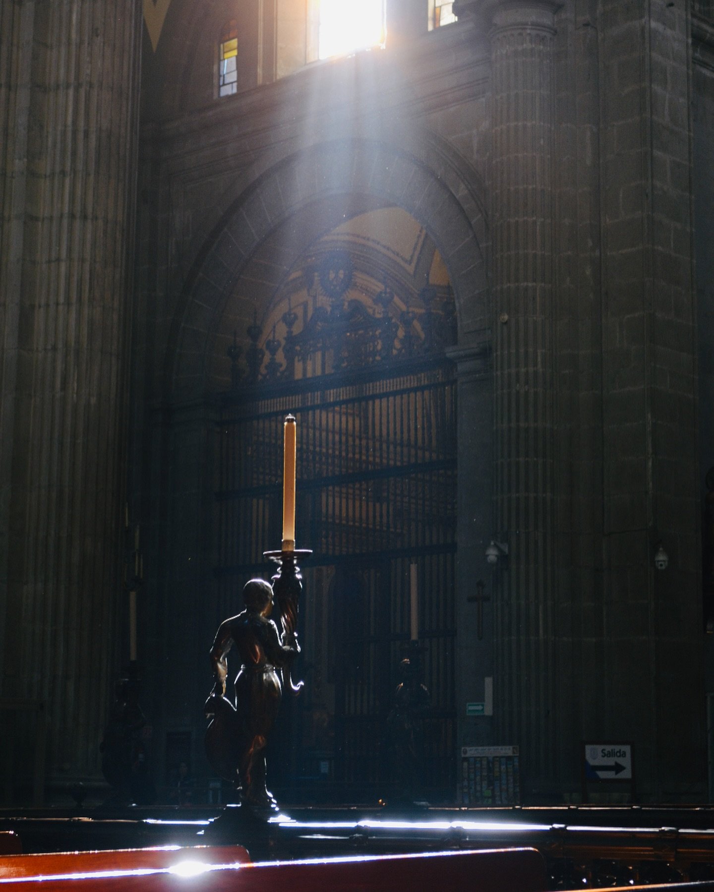 Mexico City Metropolitan Cathedral. The history of this church is fascinating. It is beautiful and wildly ornate. It was built on top of the old Aztec temple in a city that was built on a lake. It is not surprising that it is off kilter - you can see