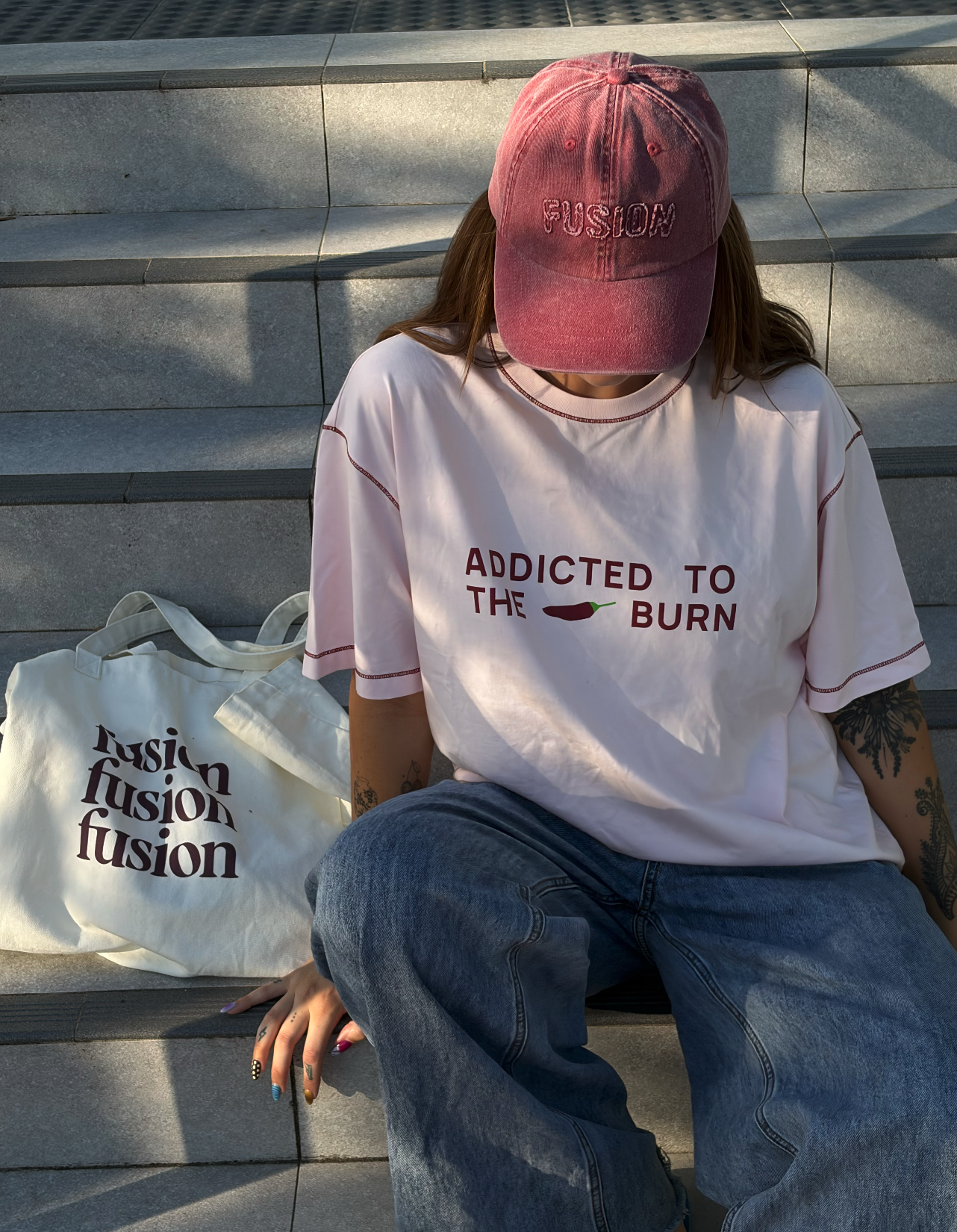 [PRE-SALE] Addicted To The Burn Powder Pink & Cherry Tee