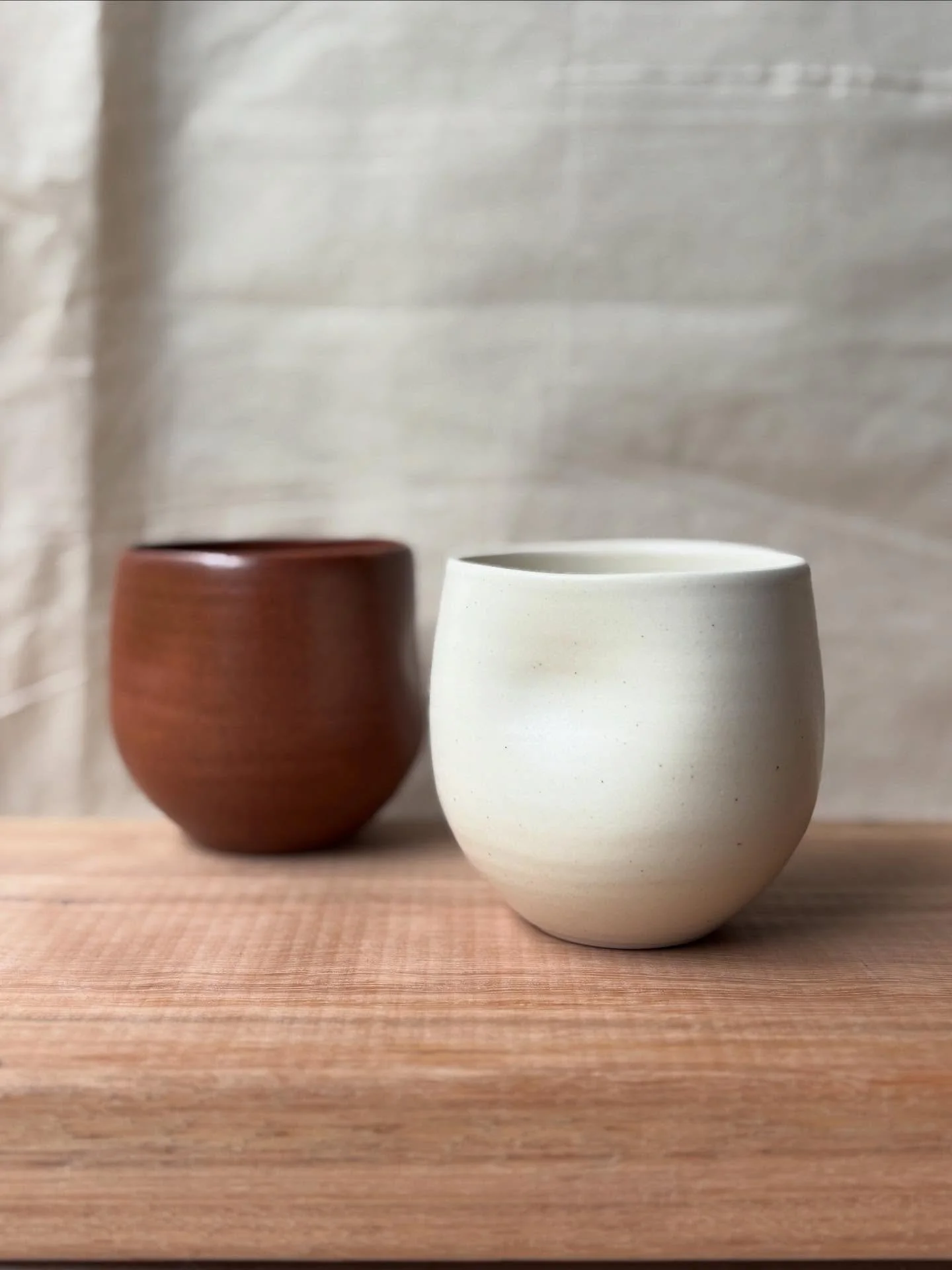 The Dimple Cup, a few are now available online. This form melts in your hand in either a buttery soft cream or rust glaze. 

#ceramics #wheelthrownpottery #wheelthrownceramics #wheelthrownandaltered #northernriverscreative #pottery #clay #ceramic #ce