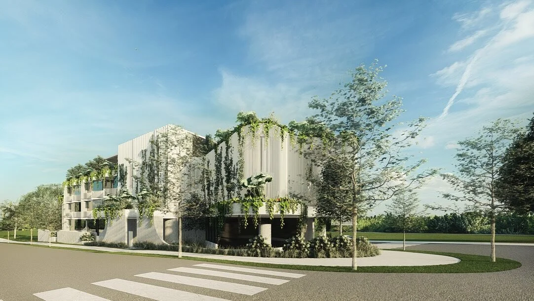 360 Riding Road 
Since 2018 our office has been working on a solution for this site at the doorstep of Bulimba. We are so excited to see this offer a new entry experience to the suburb.
